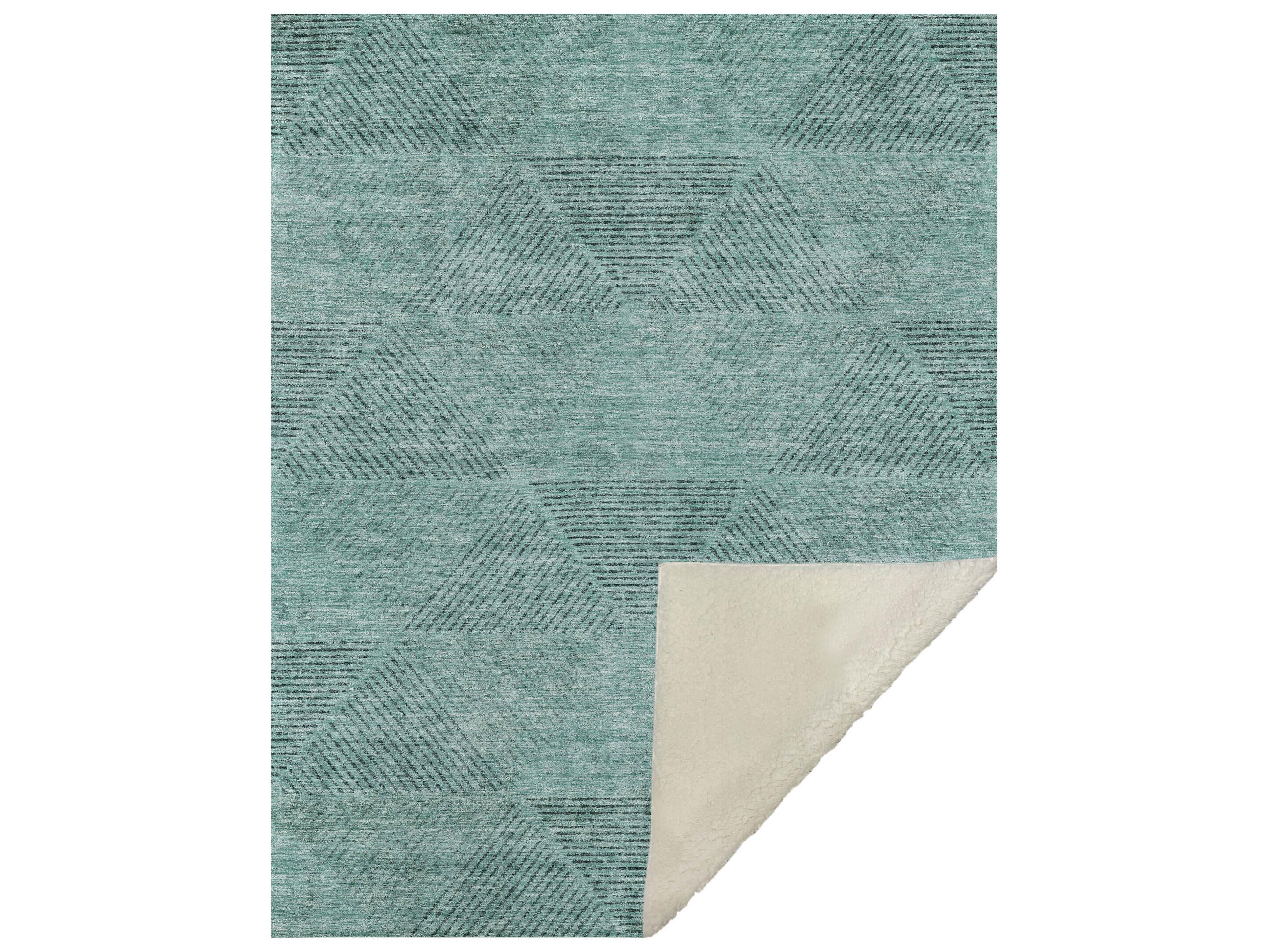 Dalyn Sherpa Teal Polyester Throw