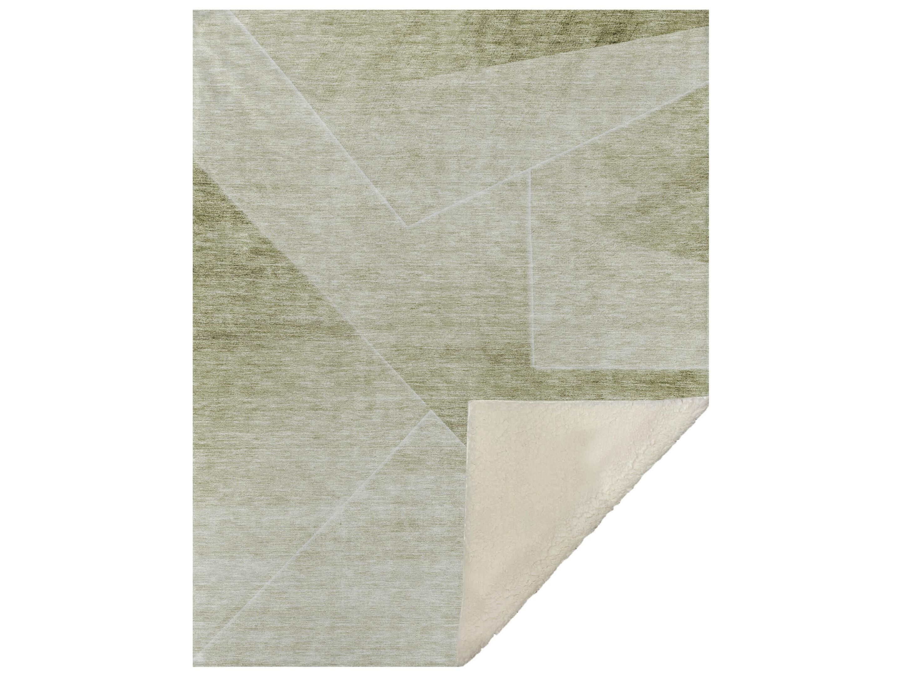 Dalyn Sherpa Green Polyester Throw