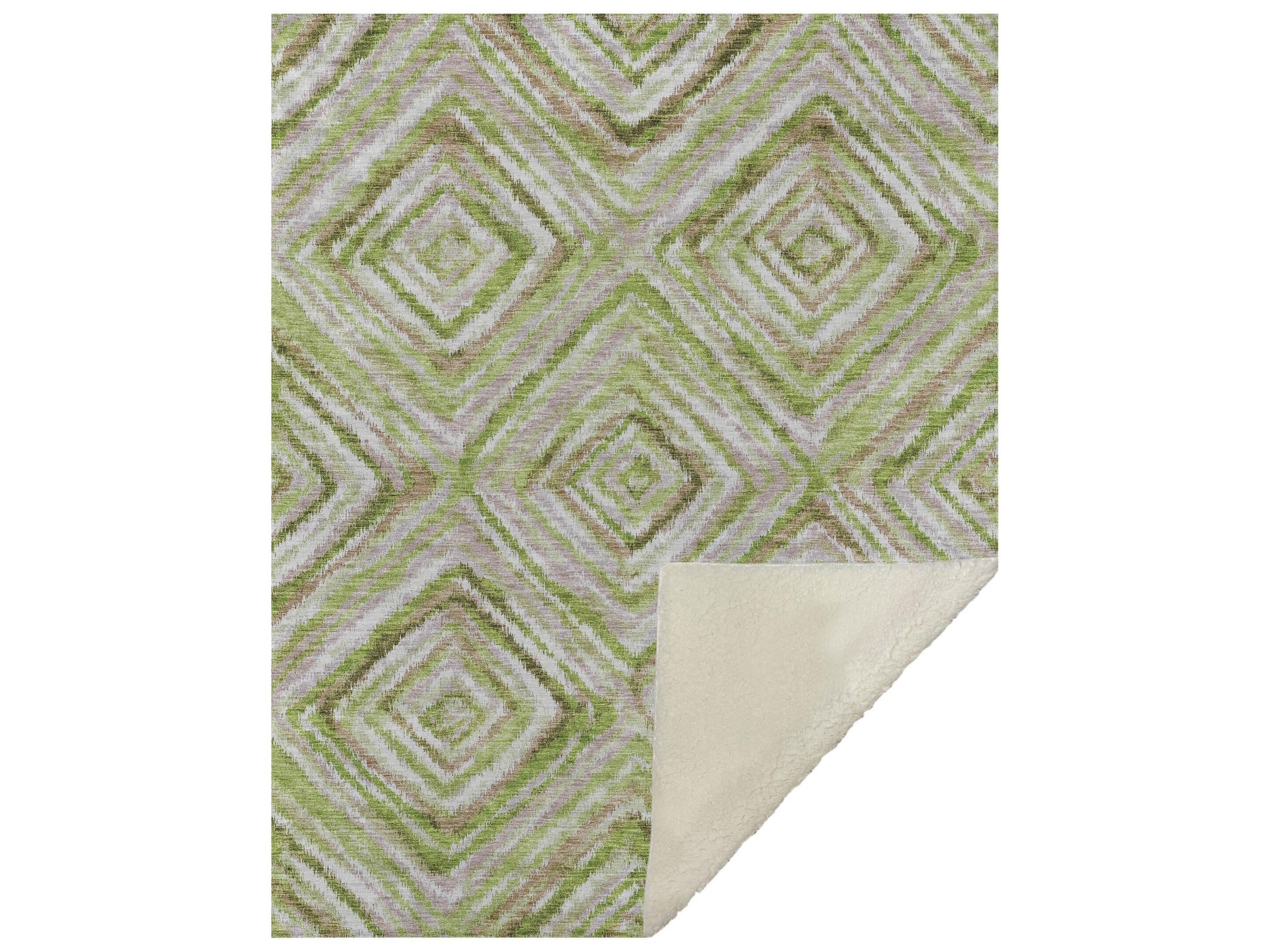 Dalyn Sherpa Green Polyester Throw