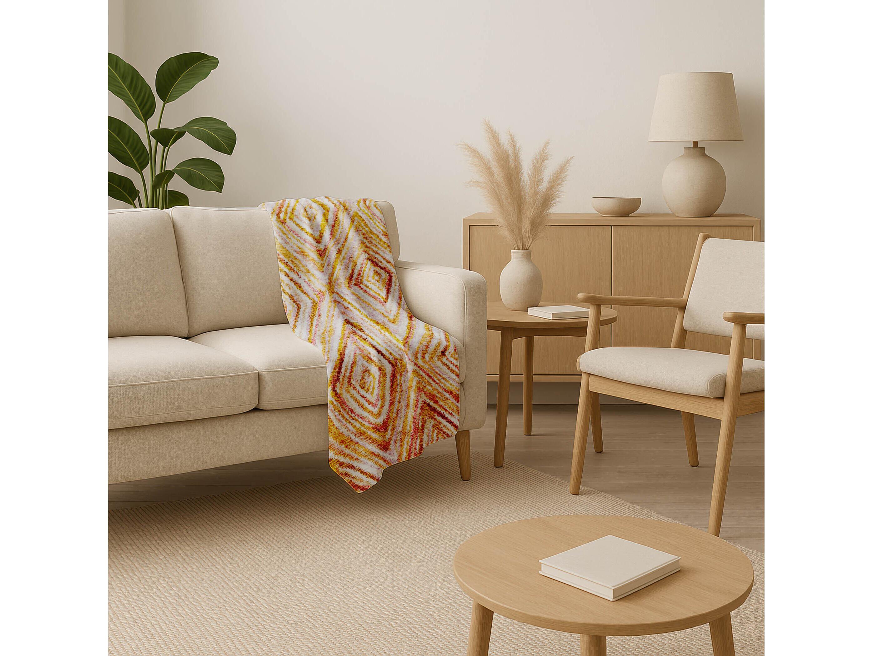 Dalyn Sherpa Orange Polyester Throw