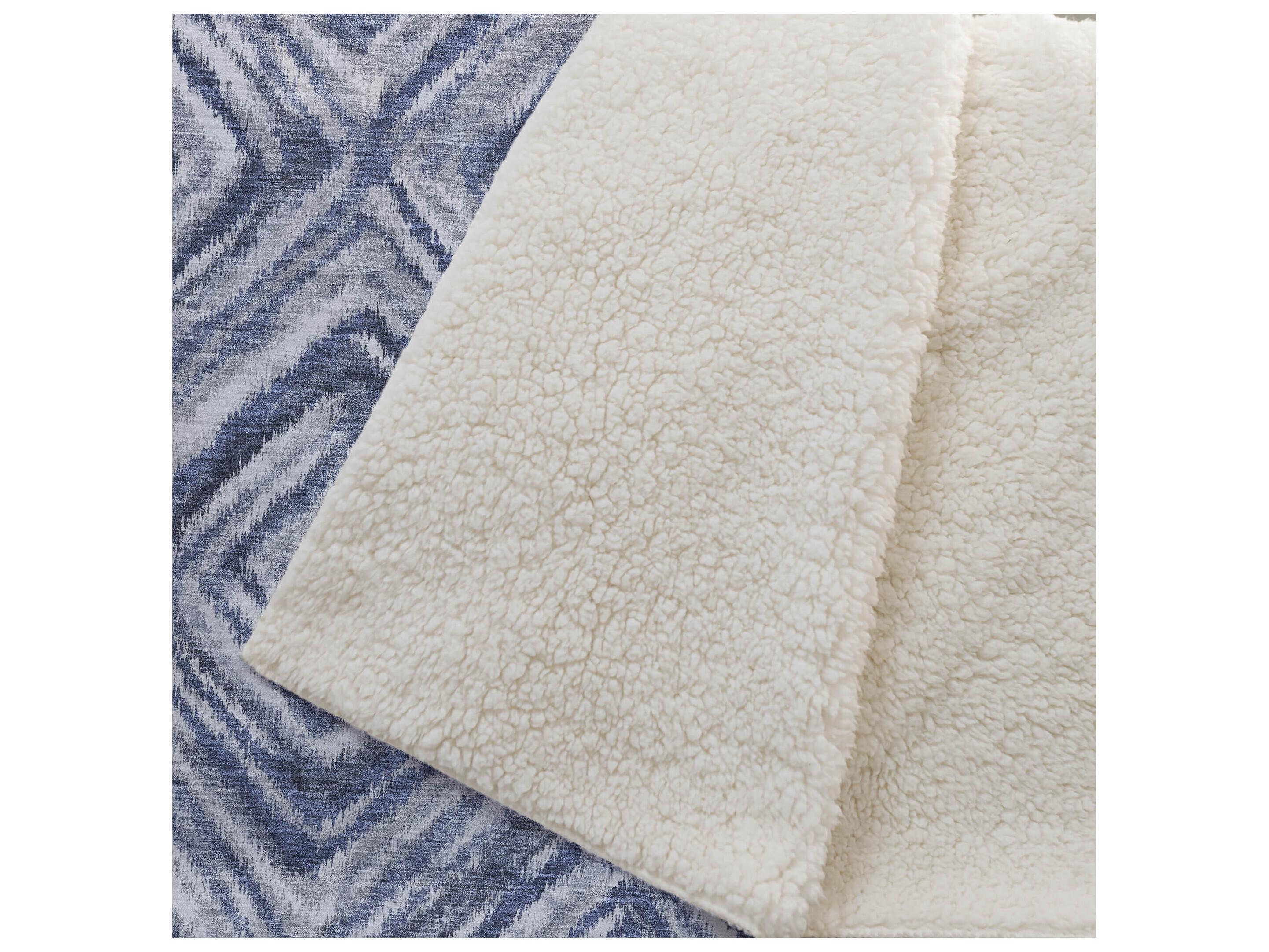 Dalyn Sherpa Blue Polyester Throw