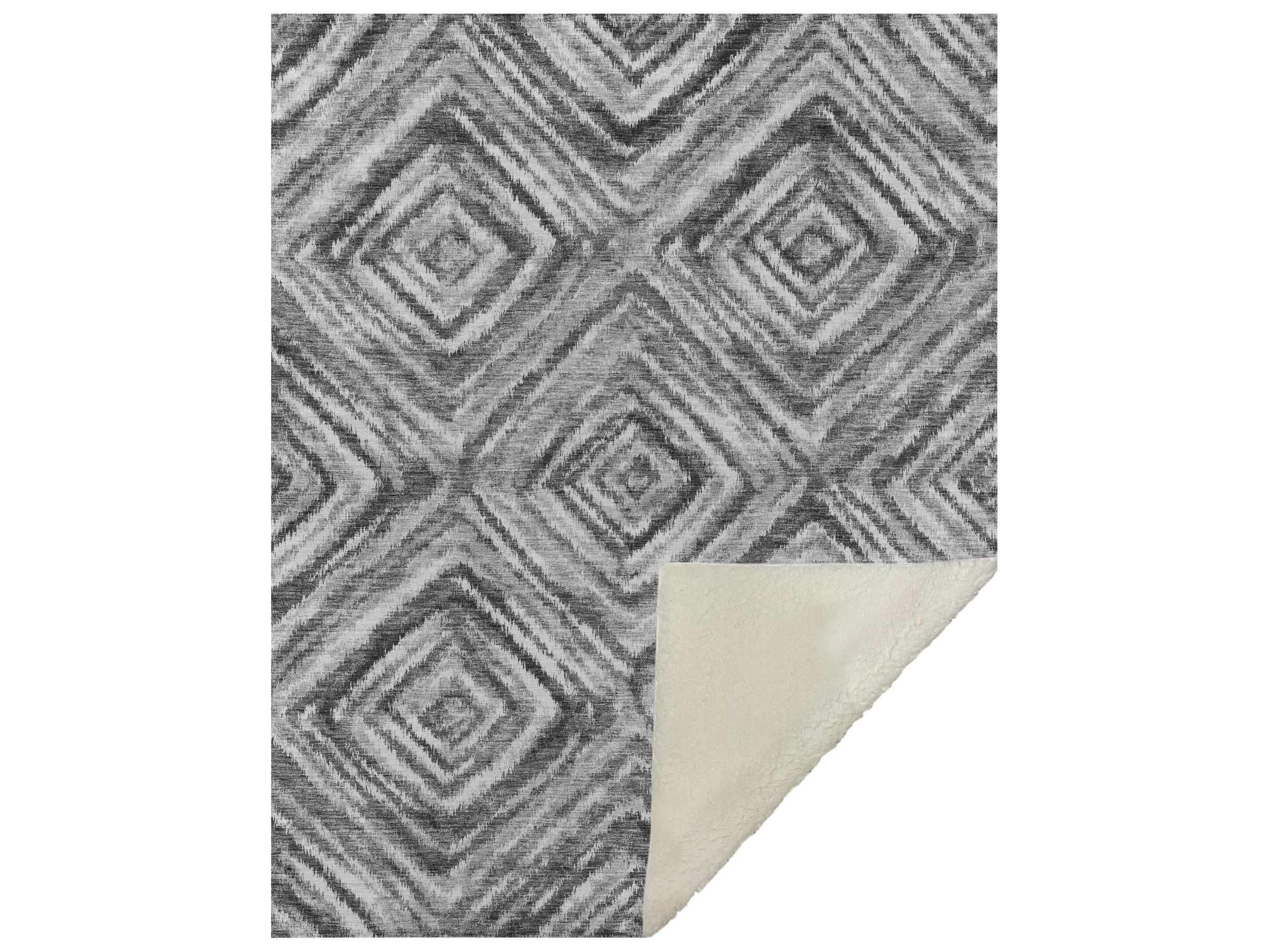 Dalyn Sherpa Gray Polyester Throw