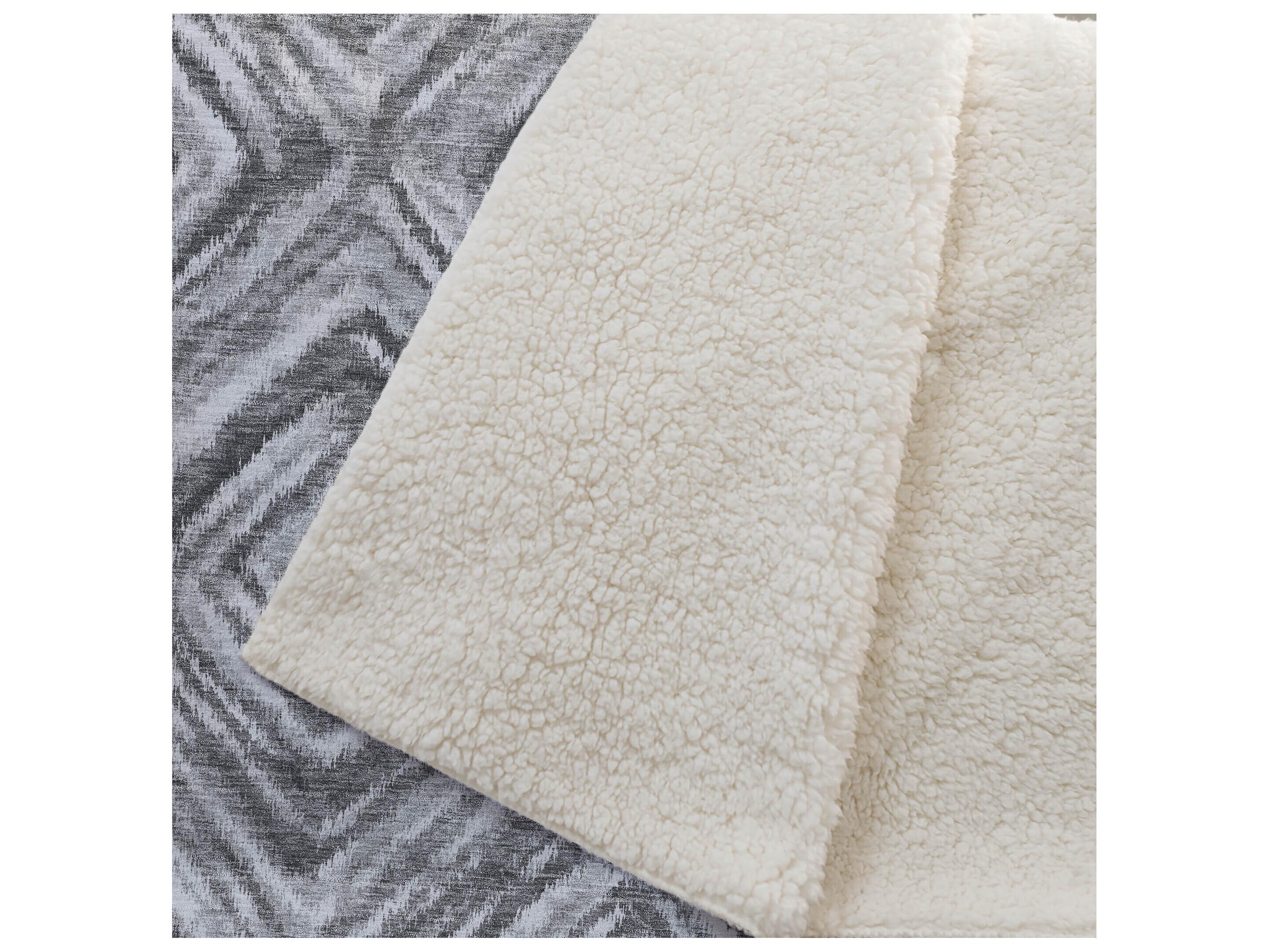 Dalyn Sherpa Gray Polyester Throw
