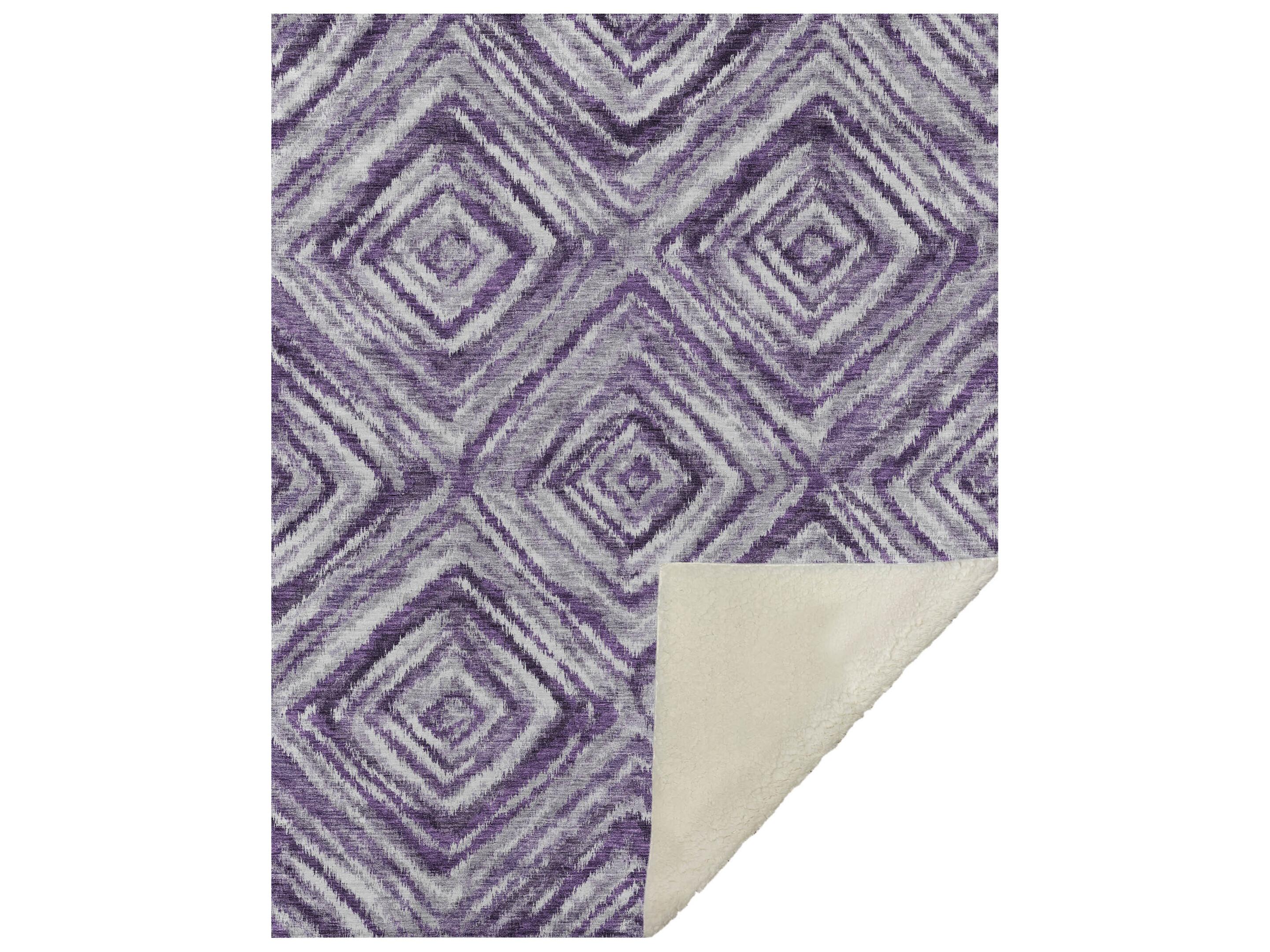 Dalyn Sherpa Purple Polyester Throw