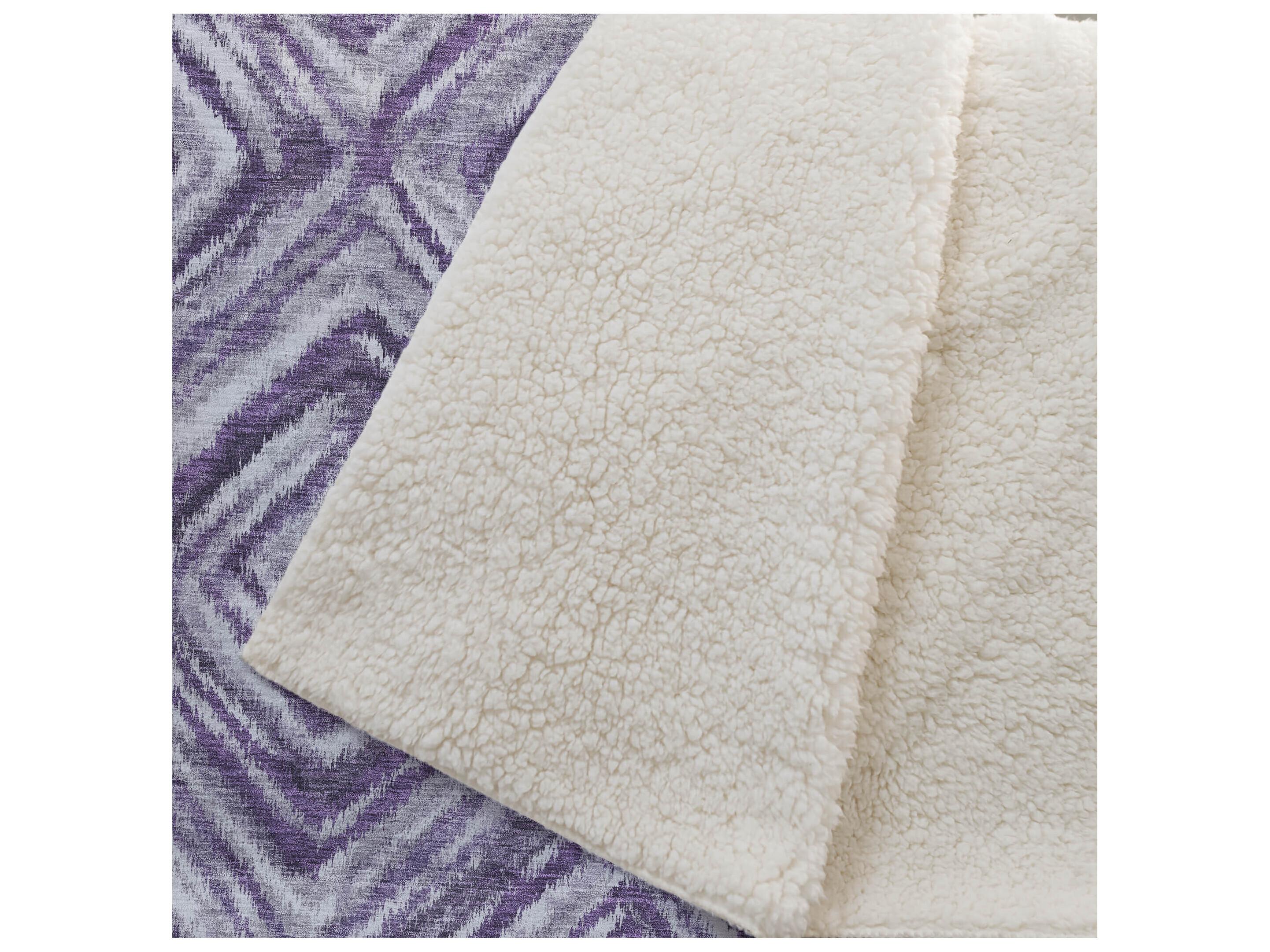 Dalyn Sherpa Purple Polyester Throw