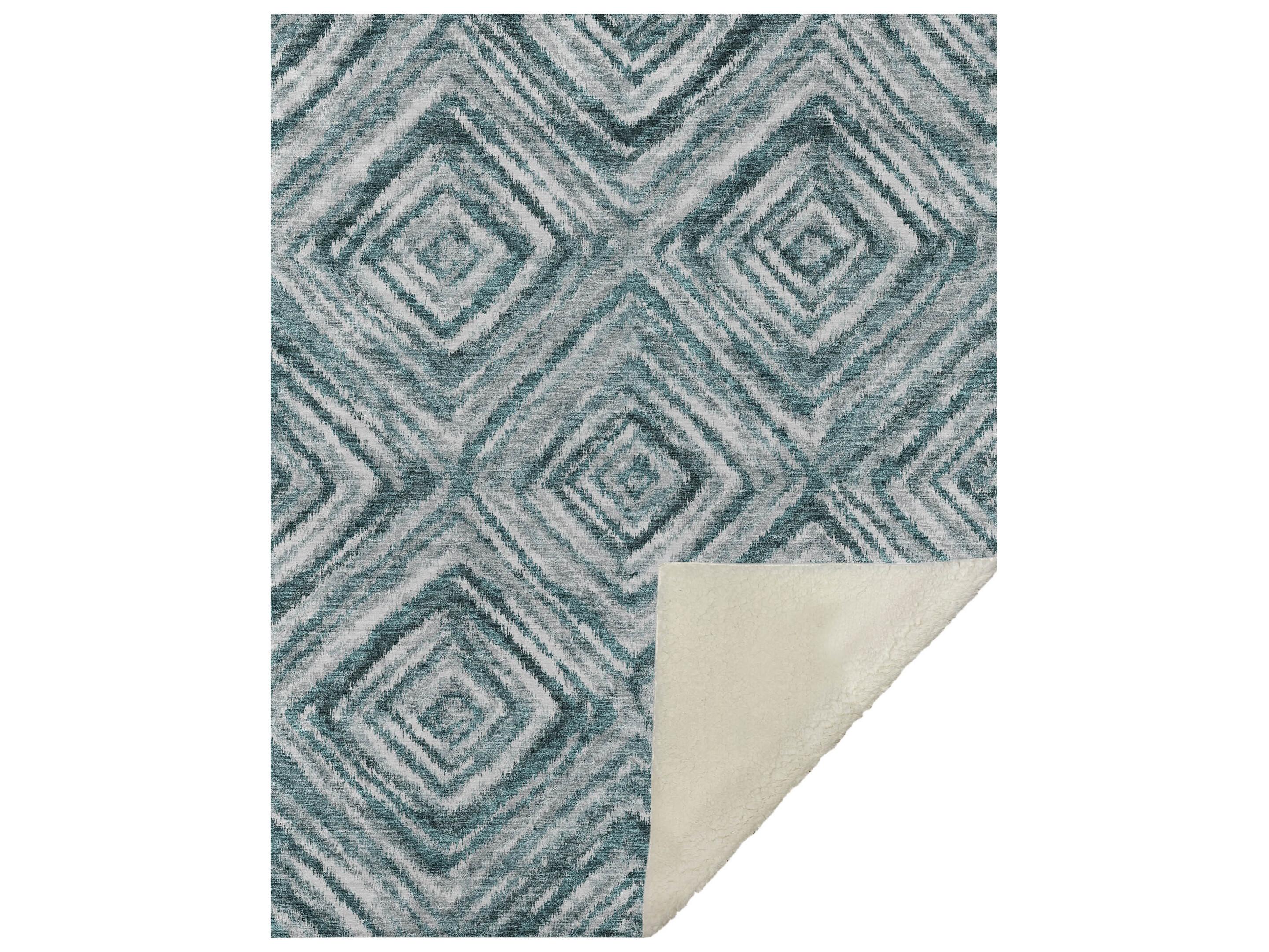 Dalyn Sherpa Teal Polyester Throw