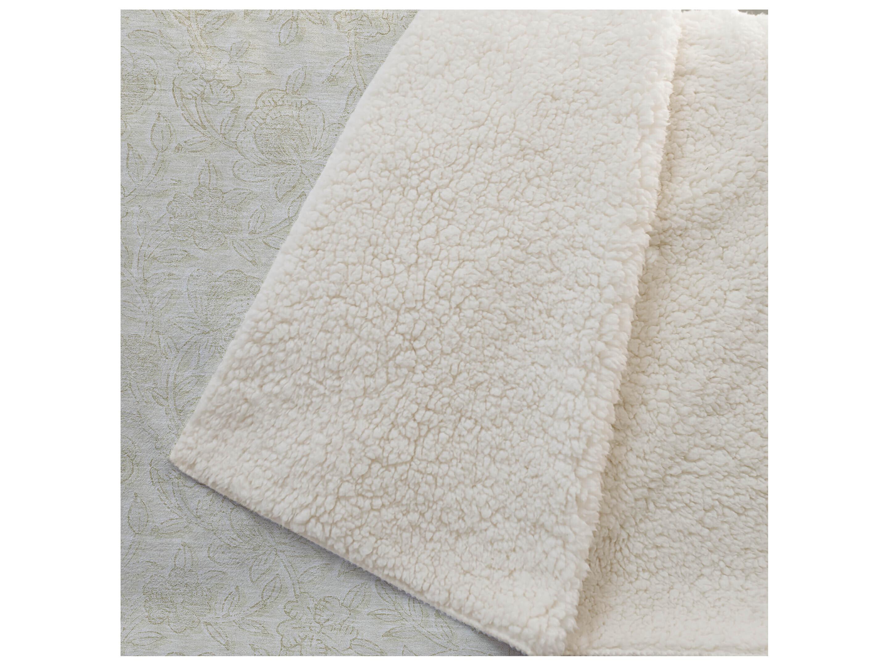 Dalyn Sherpa Ivory Polyester Throw
