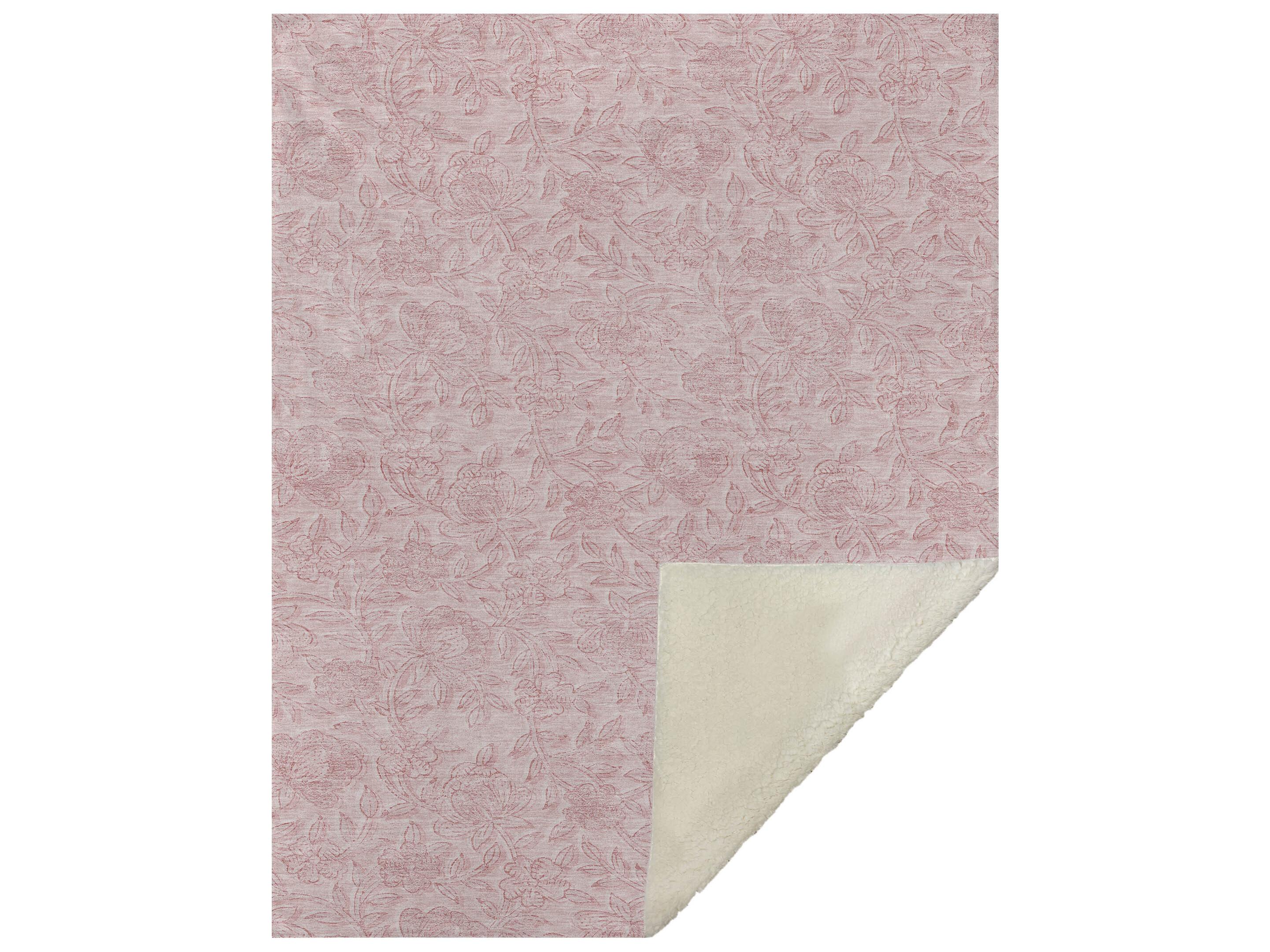 Dalyn Sherpa Pink Polyester Throw