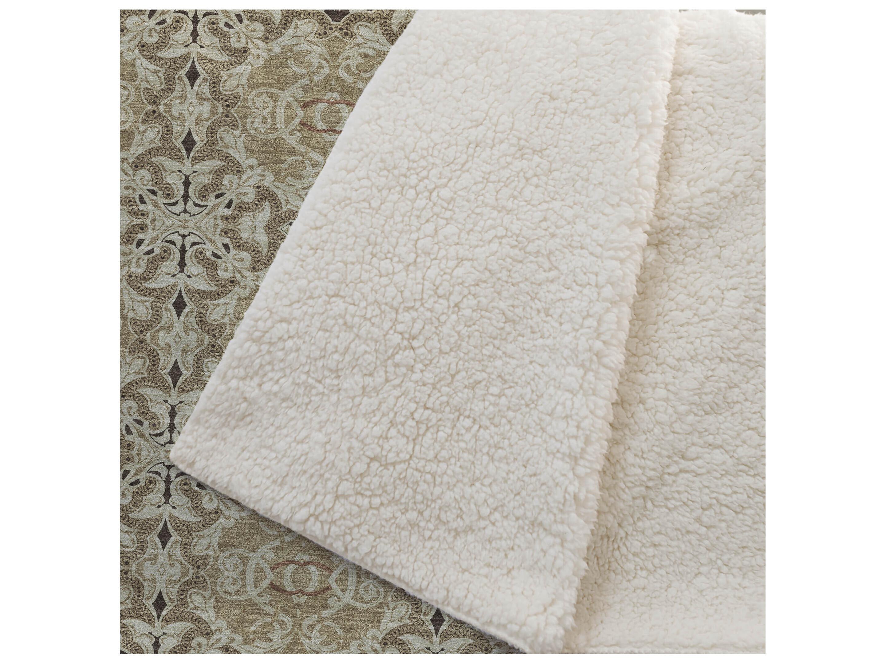 Dalyn Sherpa Brown Polyester Throw