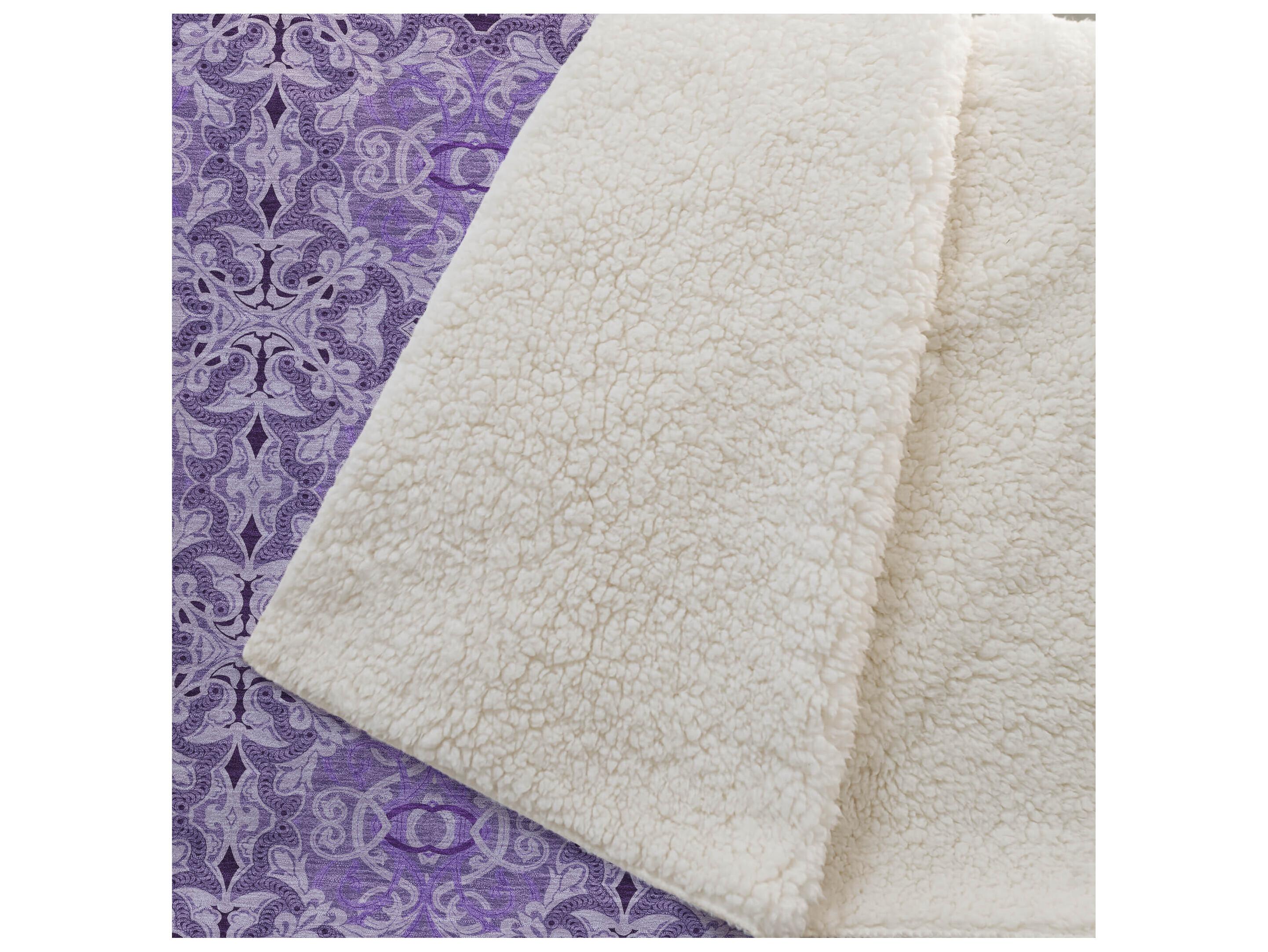 Dalyn Sherpa Purple Polyester Throw