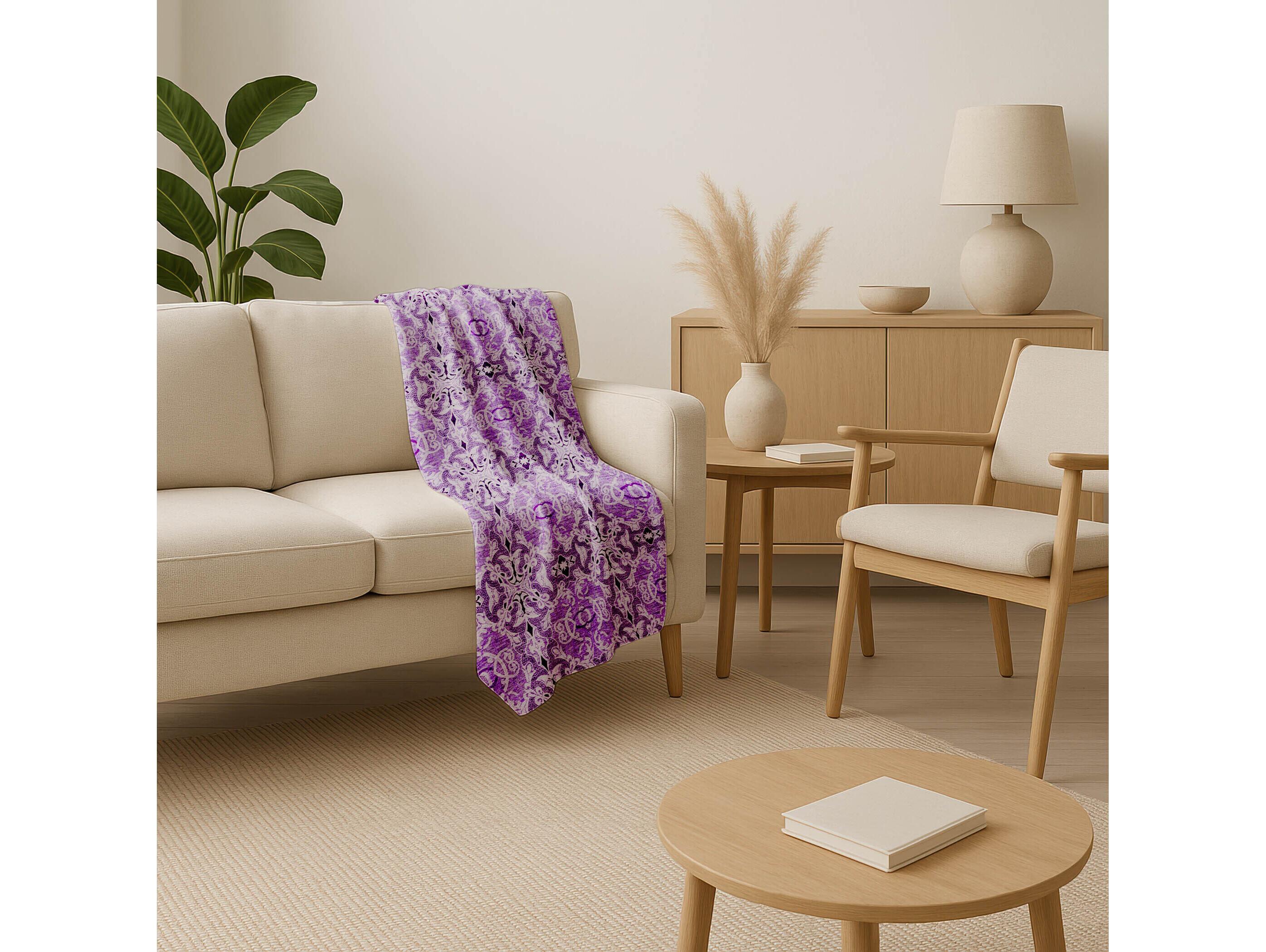 Dalyn Sherpa Purple Polyester Throw