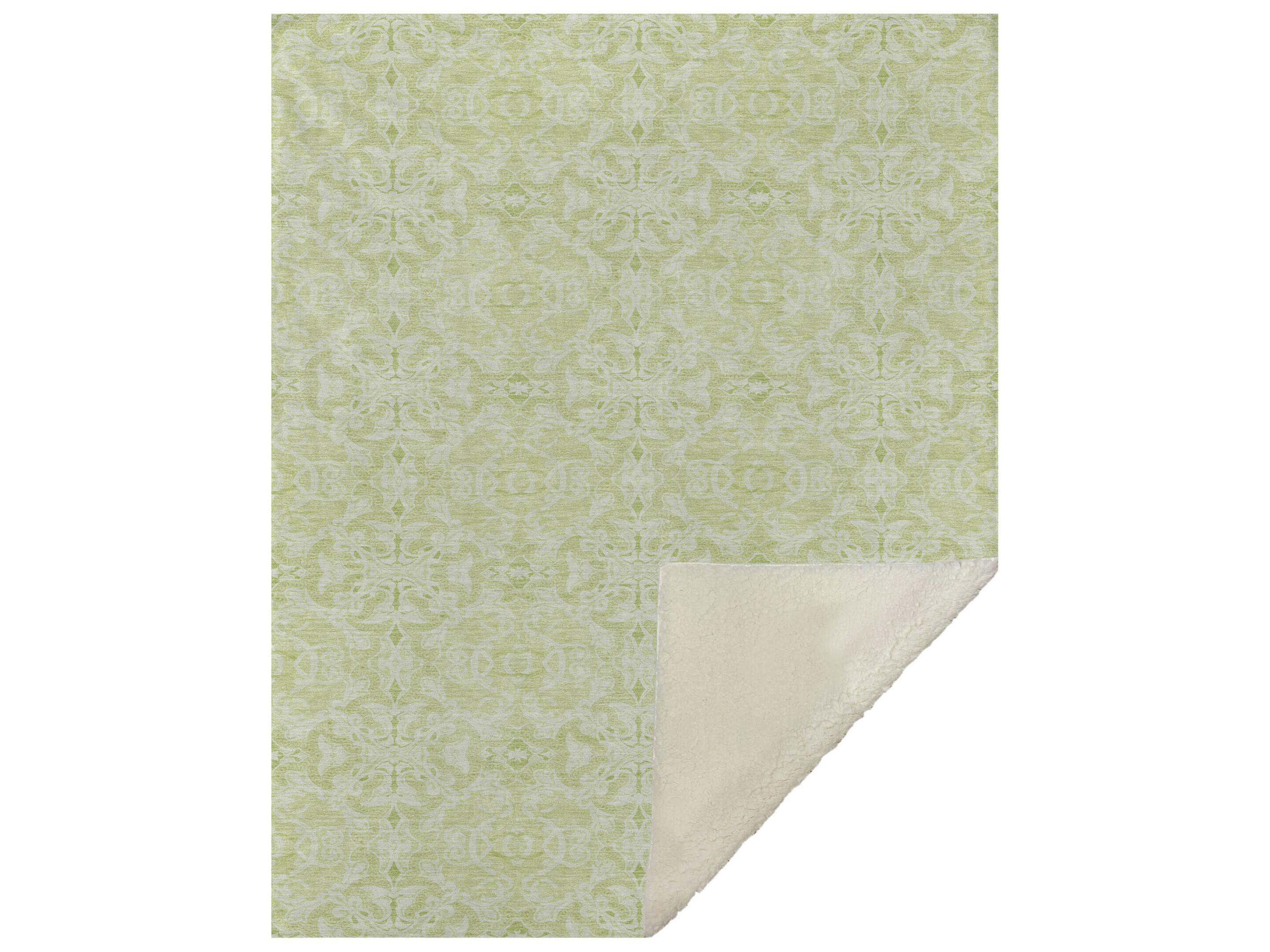 Dalyn Sherpa Green Polyester Throw