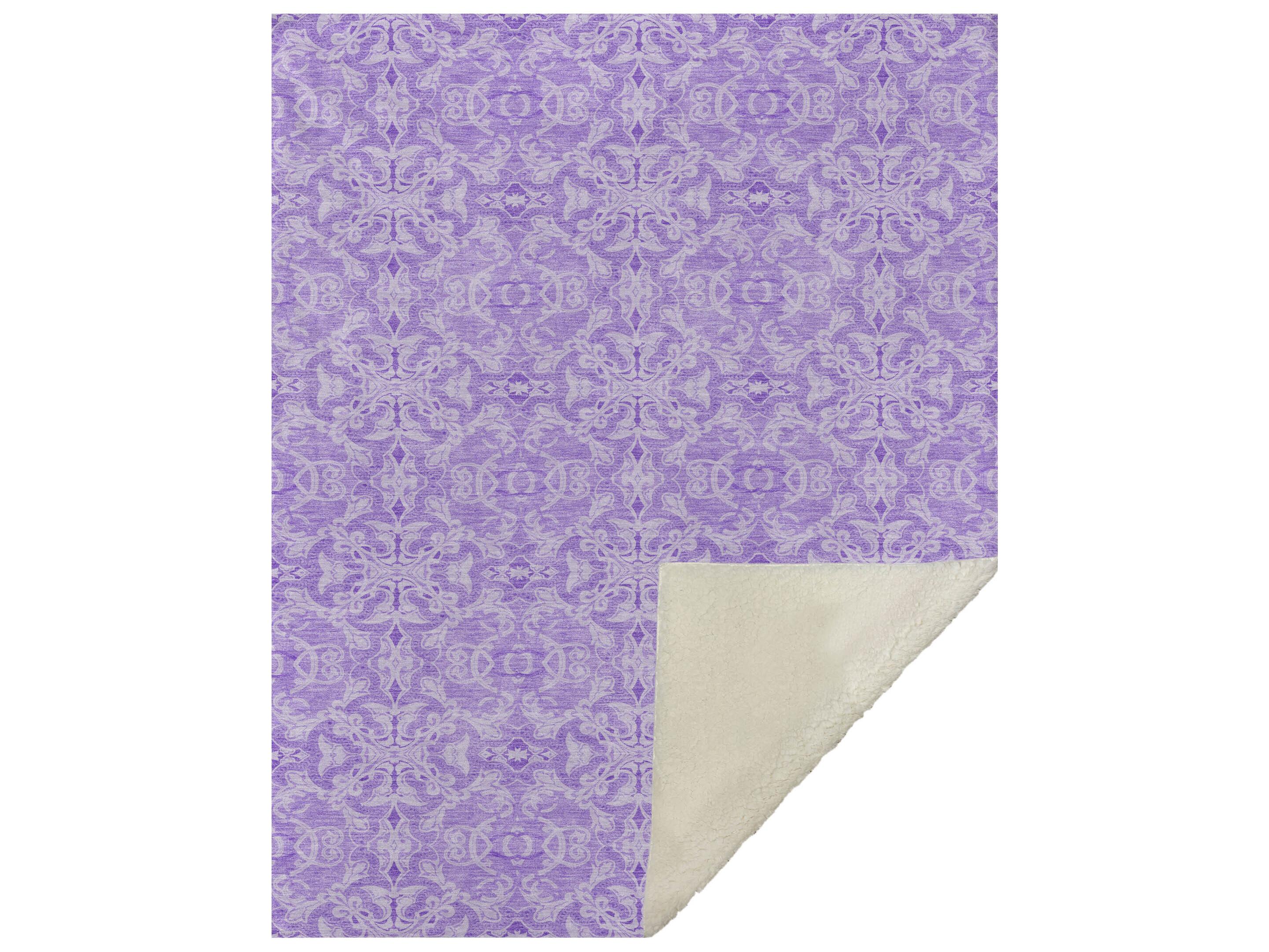Dalyn Sherpa Purple Polyester Throw