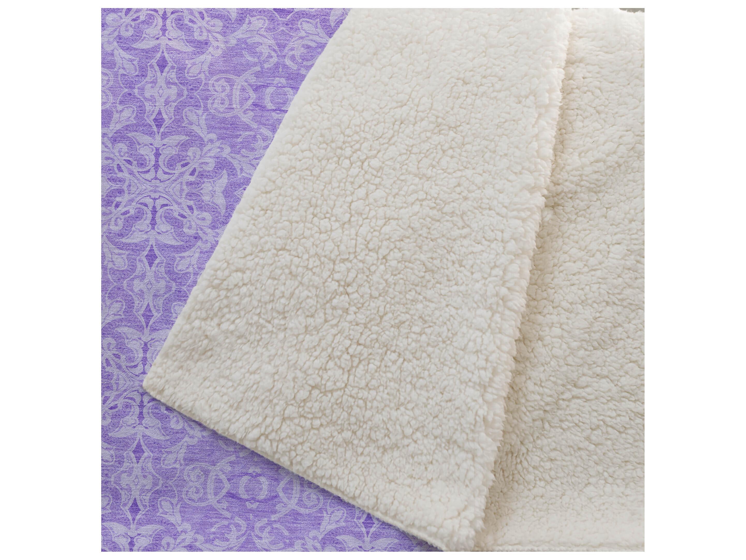 Dalyn Sherpa Purple Polyester Throw