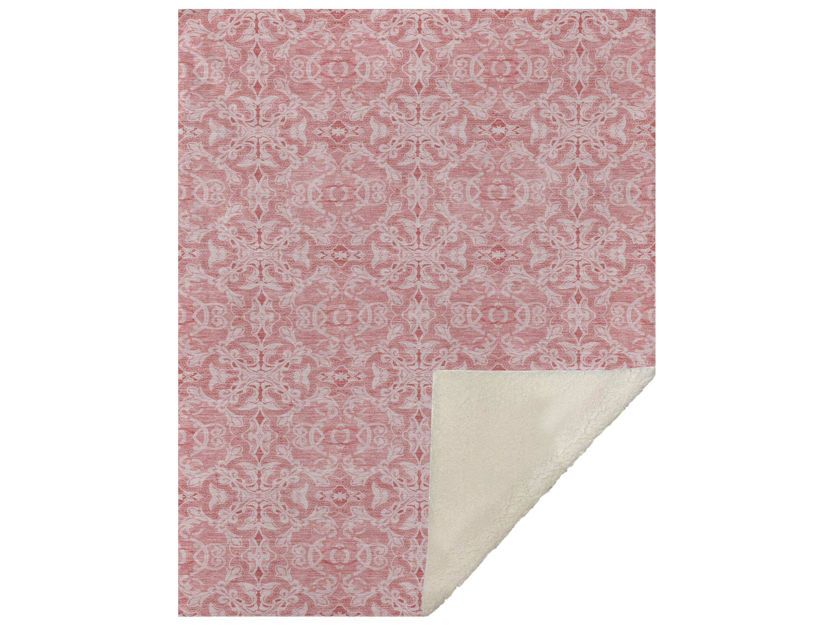 Dalyn Sherpa Pink Polyester Throw