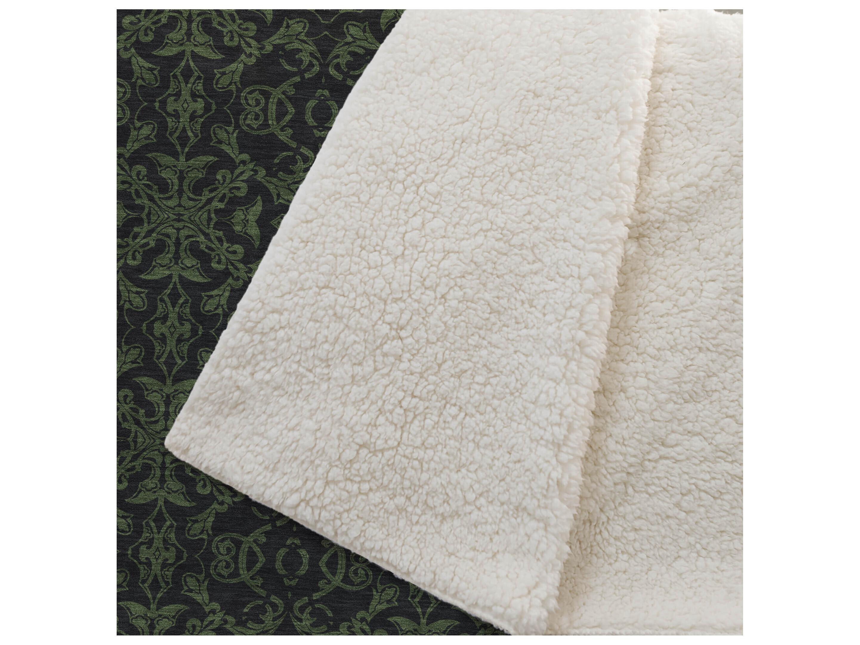 Dalyn Sherpa Green Polyester Throw