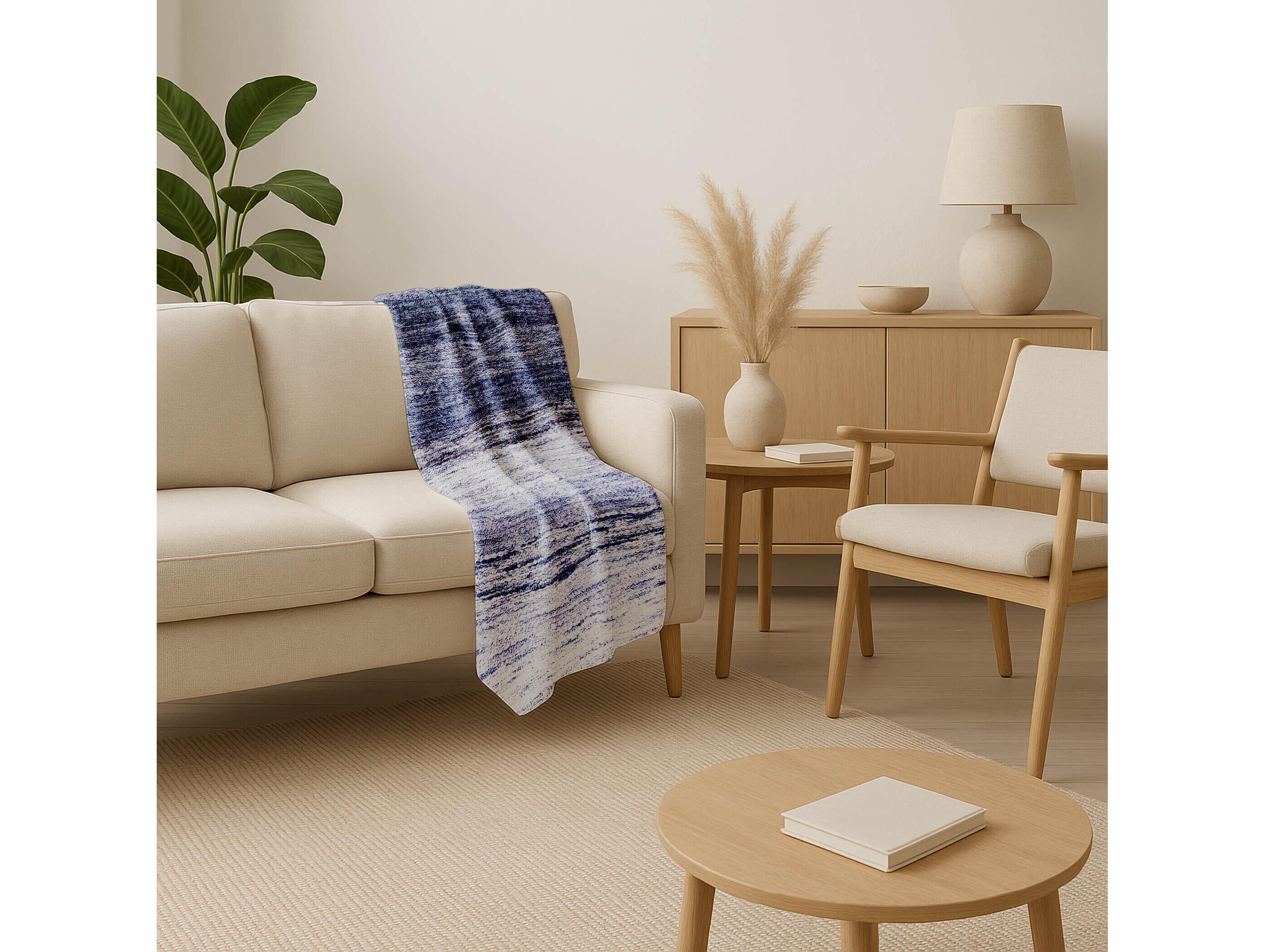 Dalyn Sherpa Blue Polyester Throw