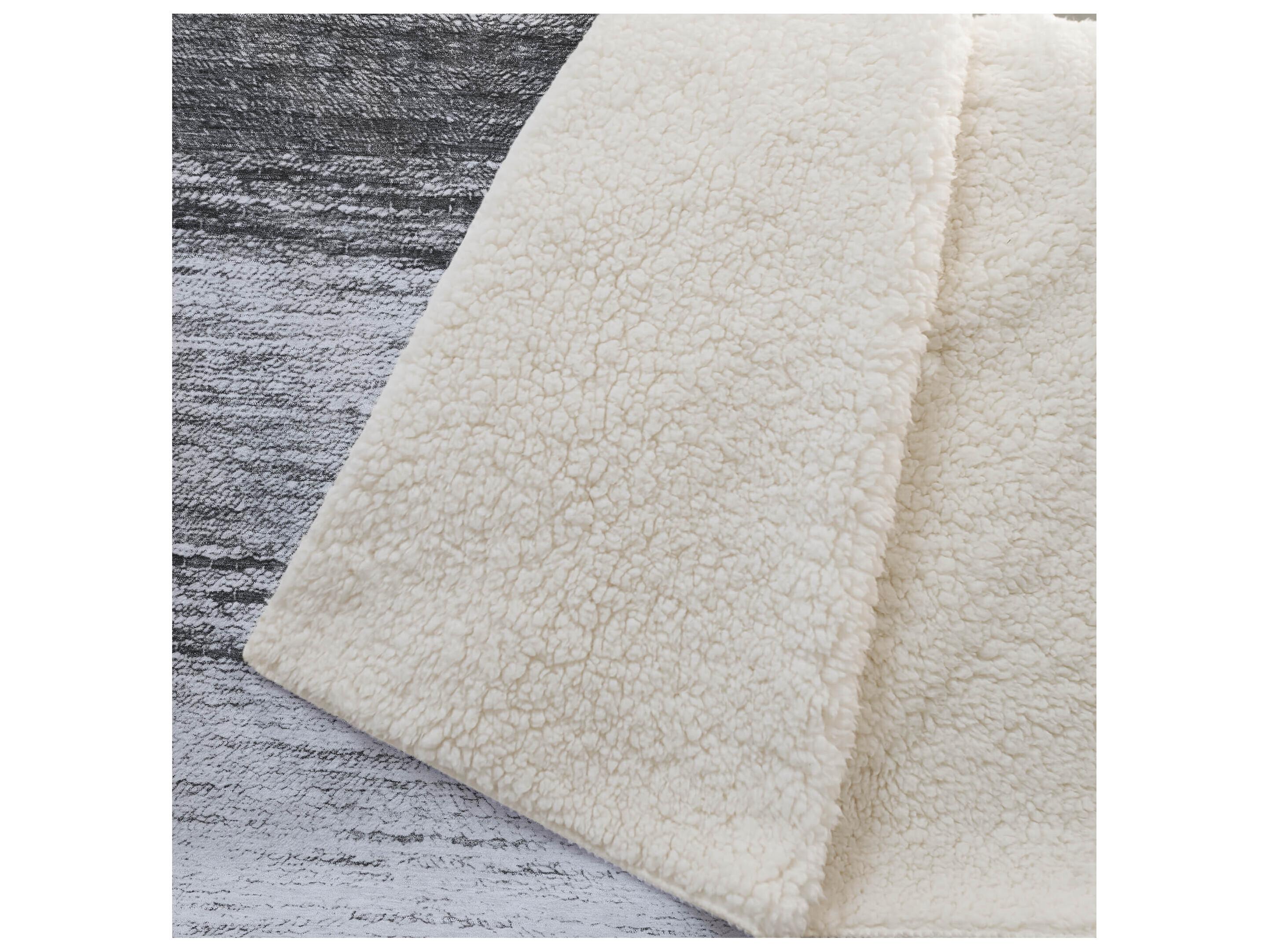 Dalyn Sherpa Gray Polyester Throw