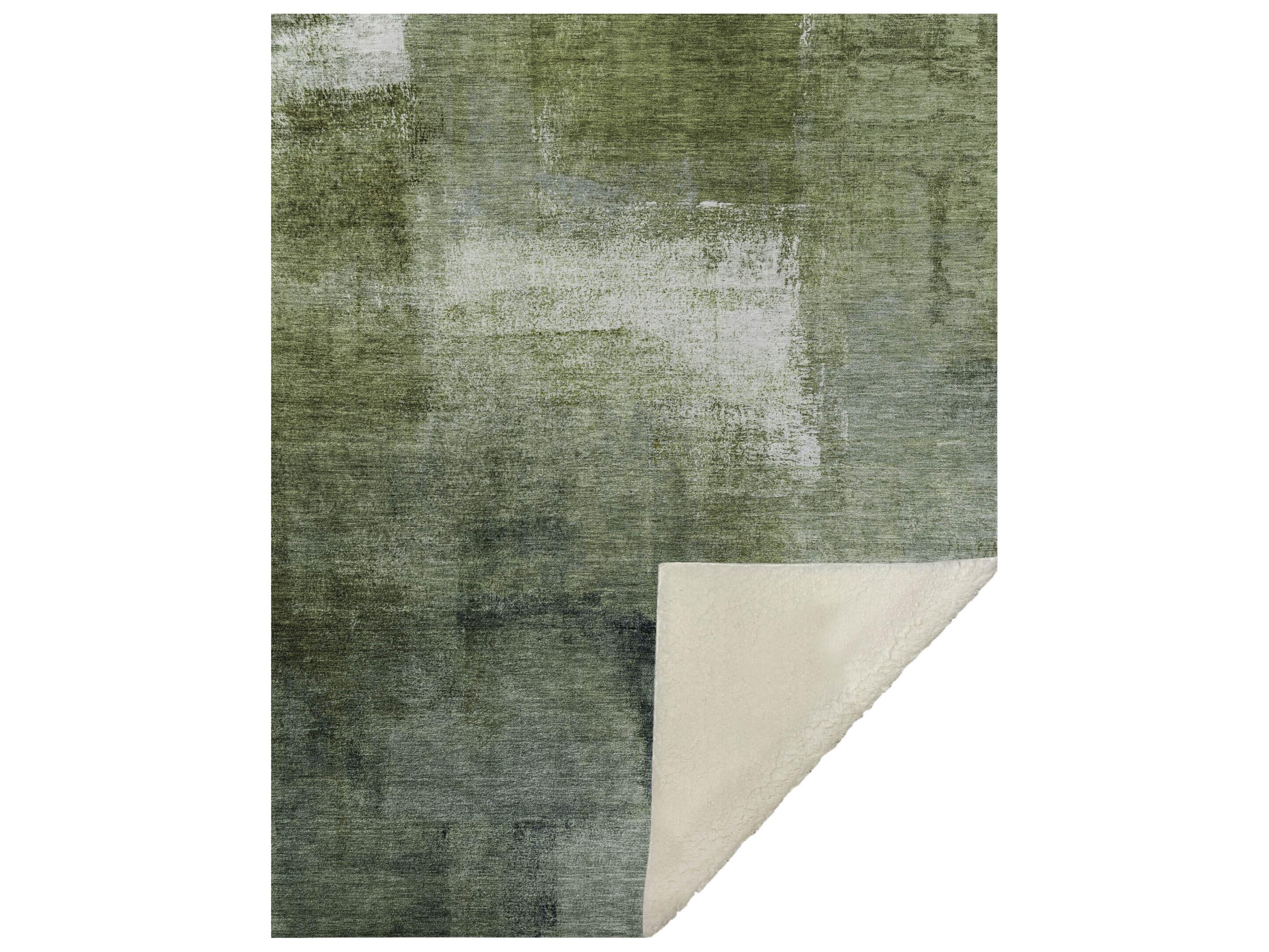 Dalyn Sherpa Green Polyester Throw