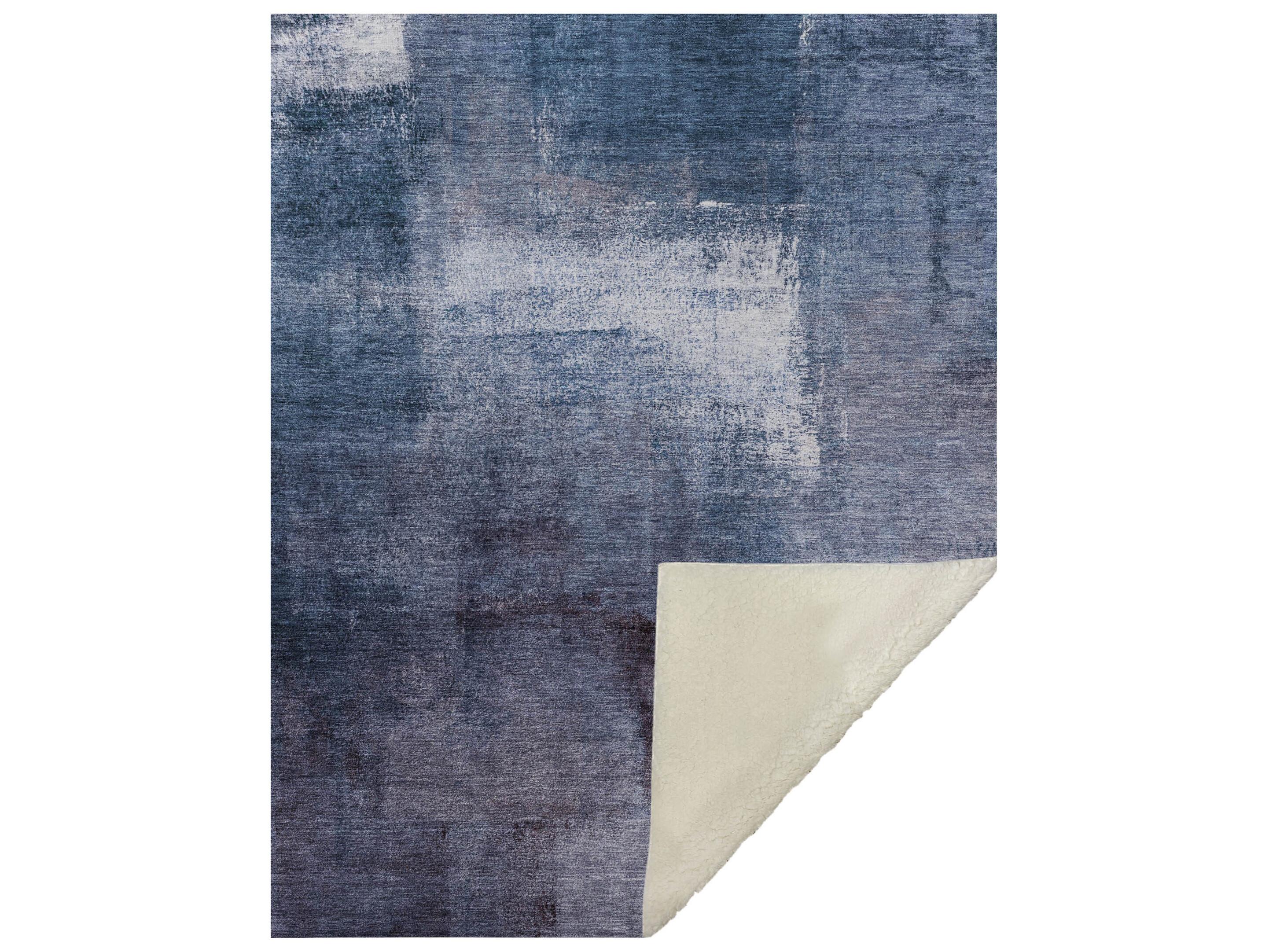 Dalyn Sherpa Blue Polyester Throw