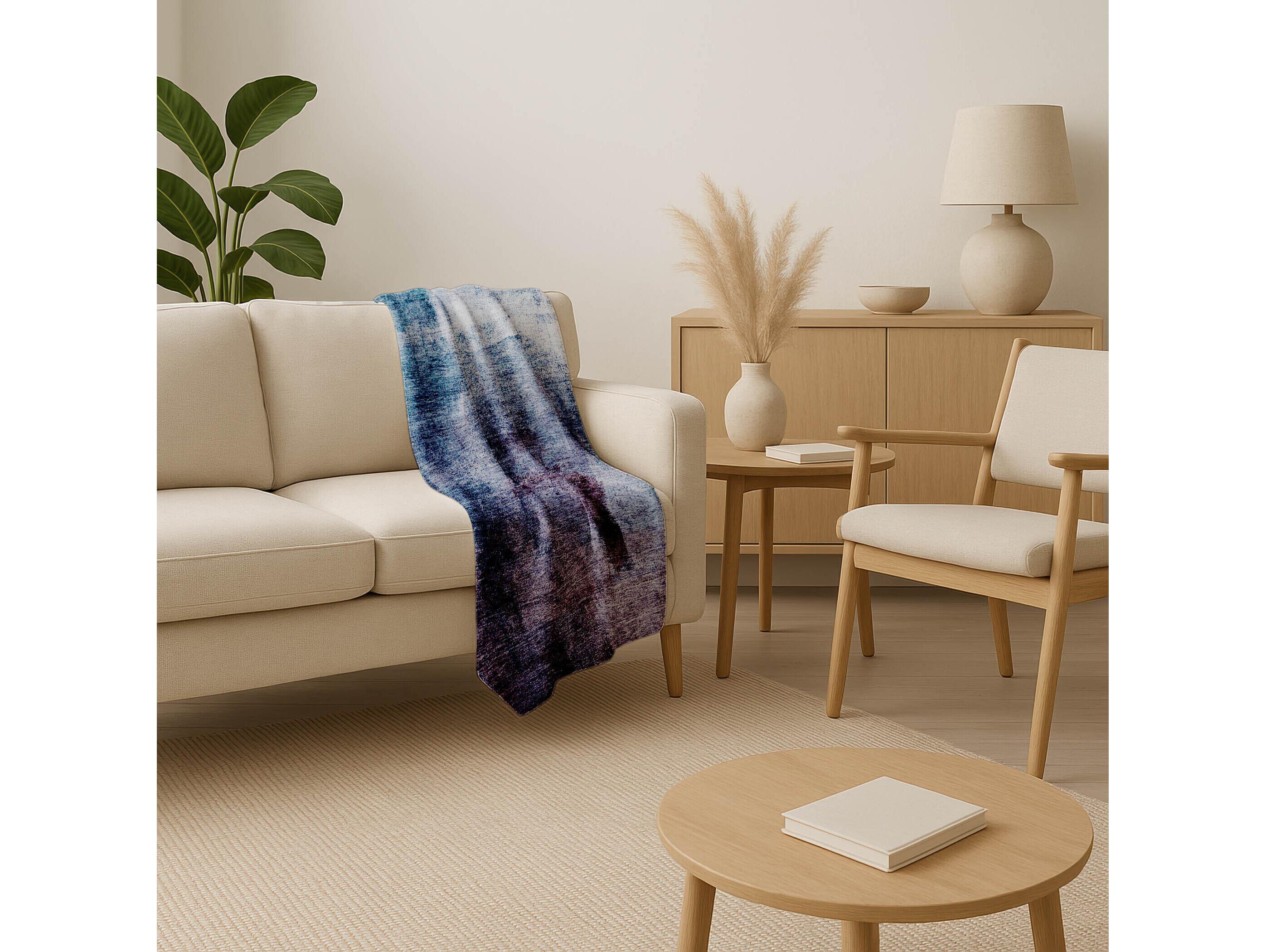 Dalyn Sherpa Blue Polyester Throw