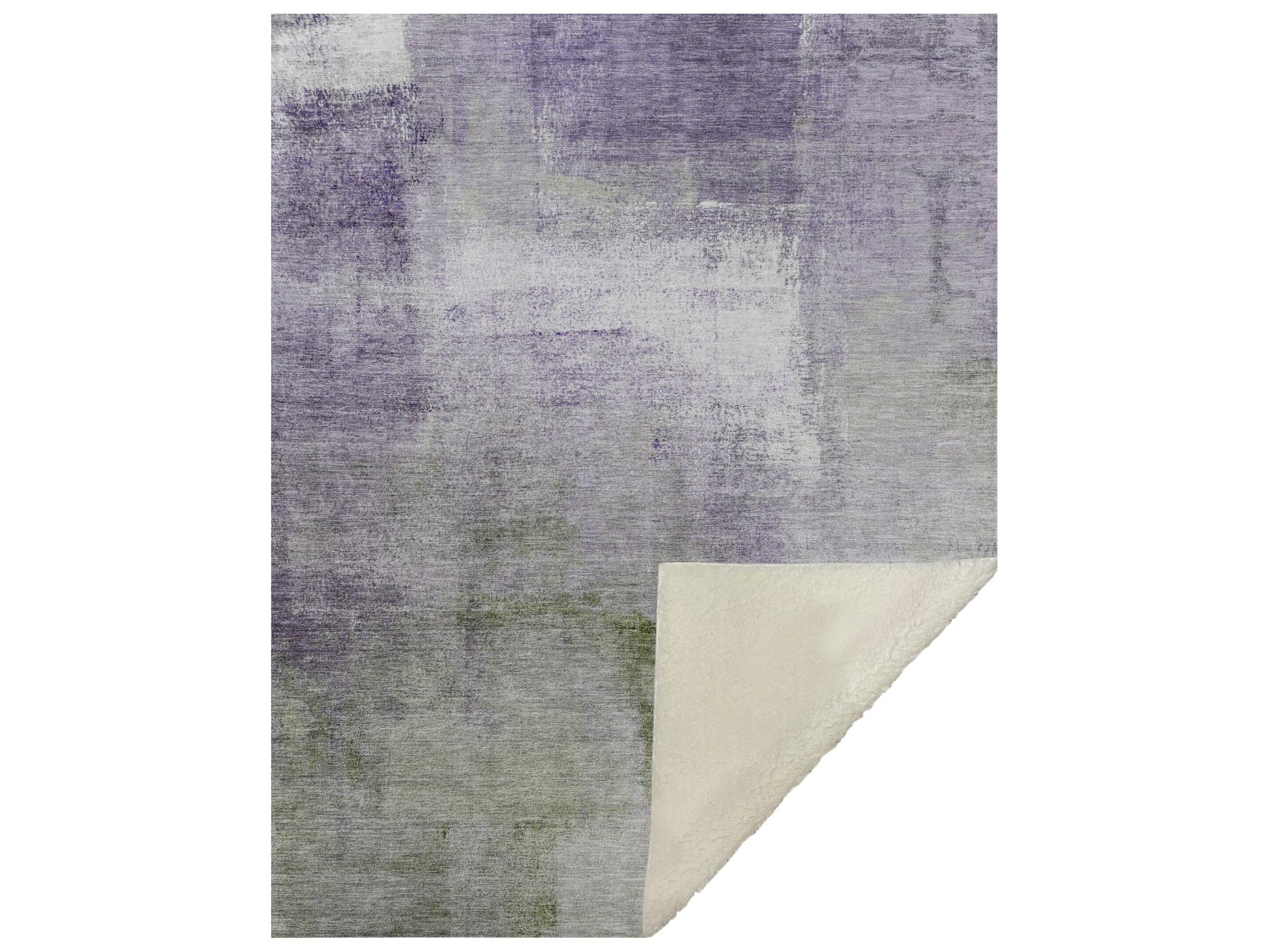 Dalyn Sherpa Purple Polyester Throw