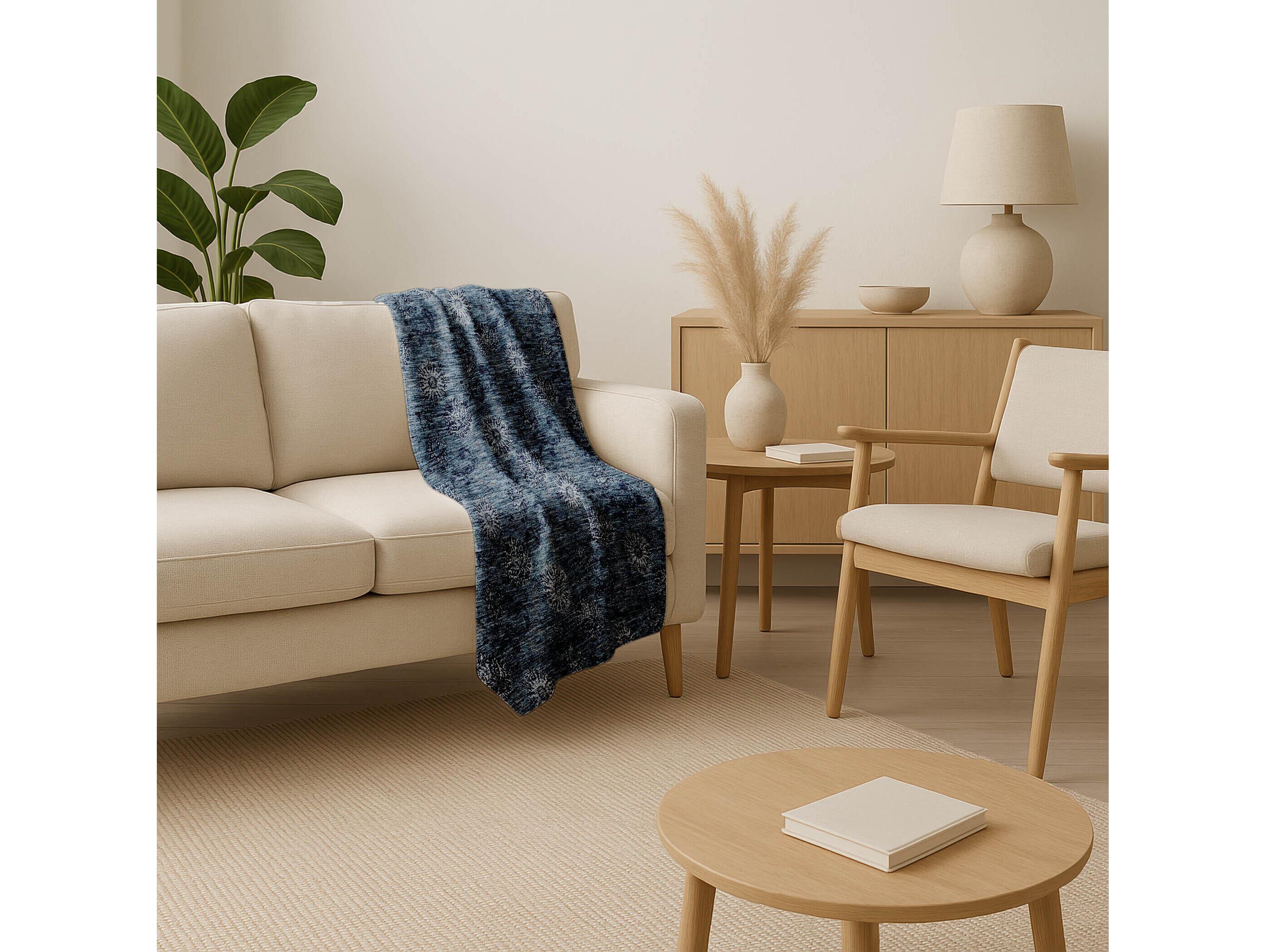 Dalyn Sherpa Blue Polyester Throw