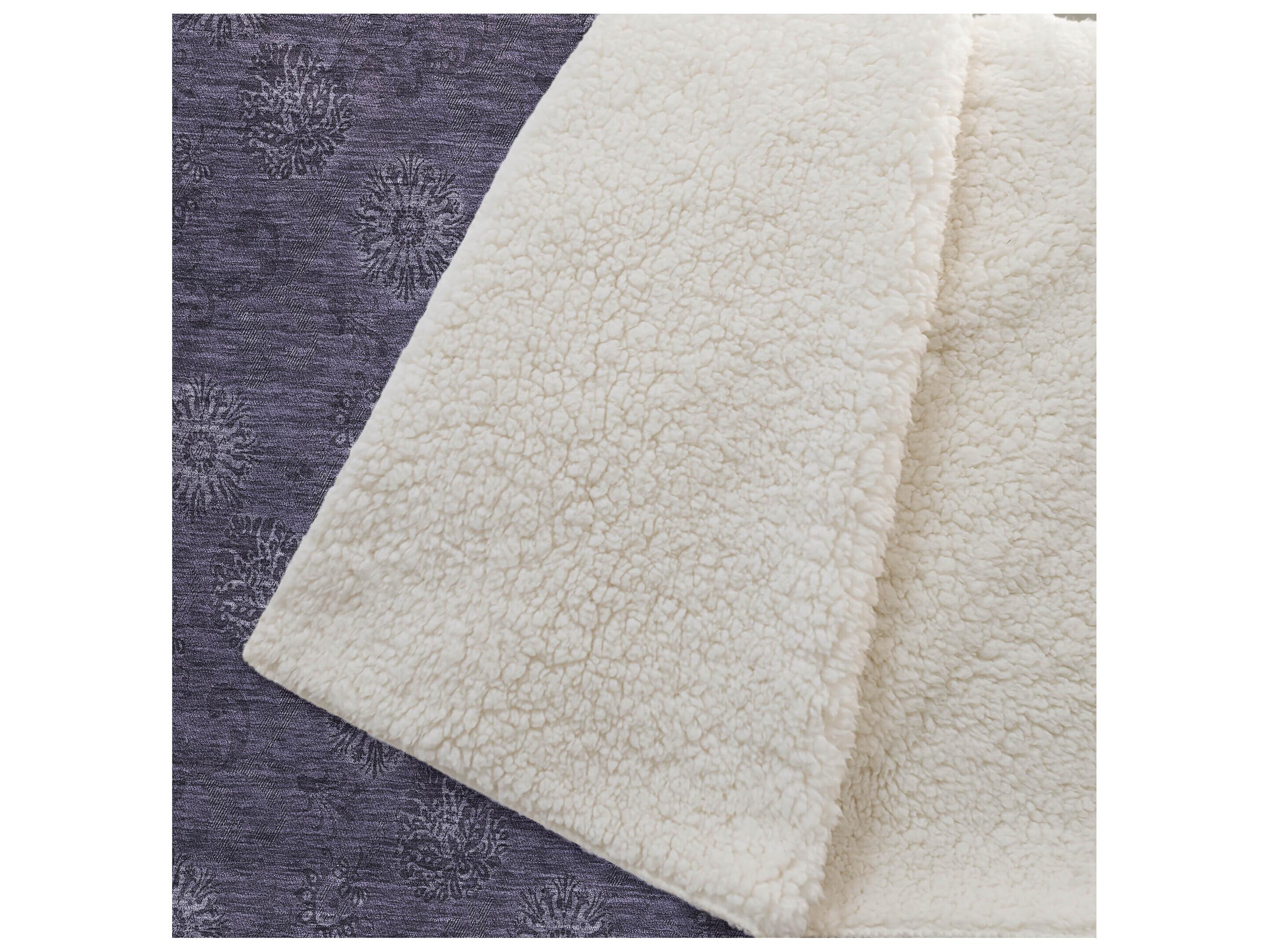 Dalyn Sherpa Purple Polyester Throw