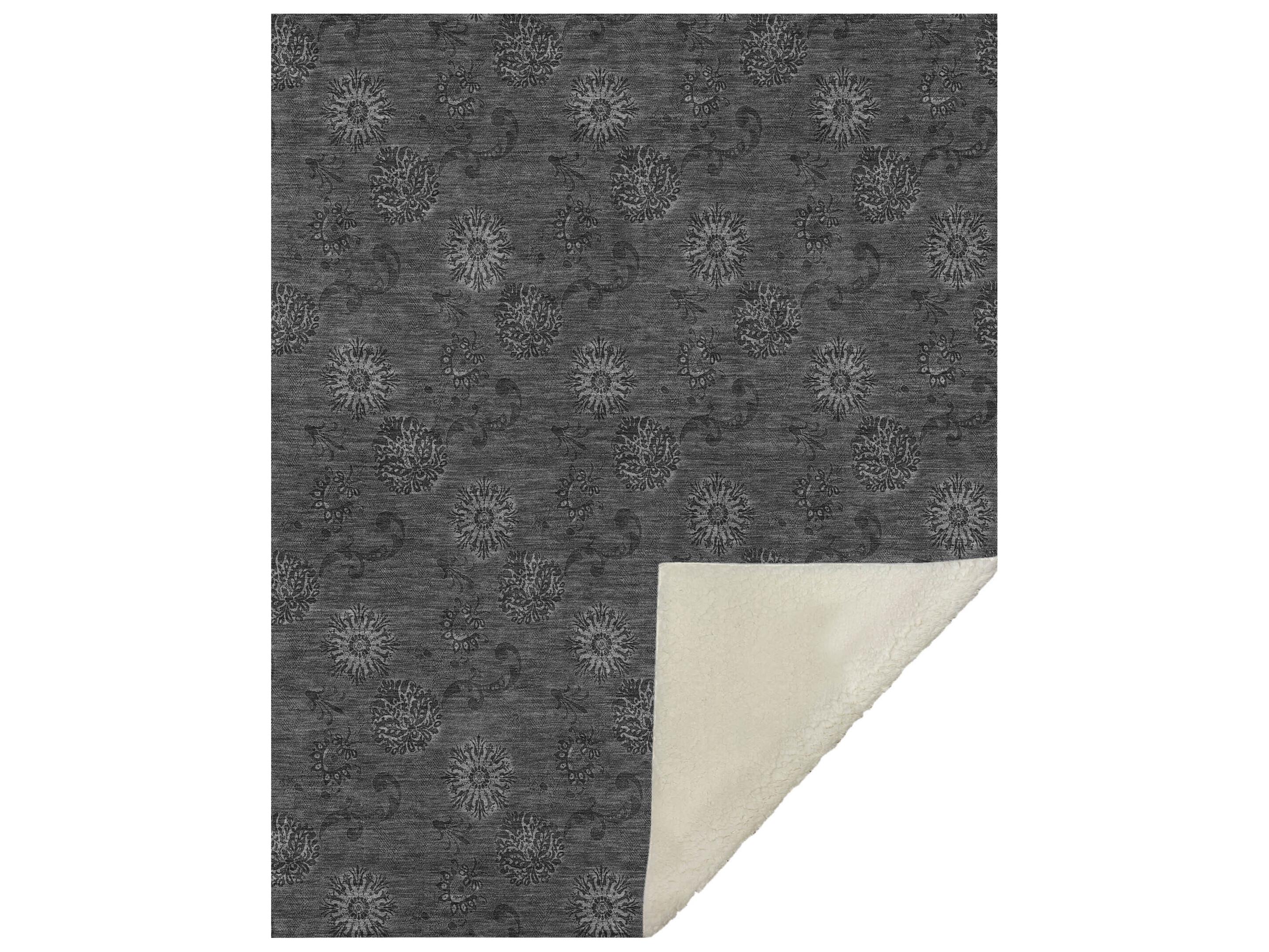 Dalyn Sherpa Gray Polyester Throw