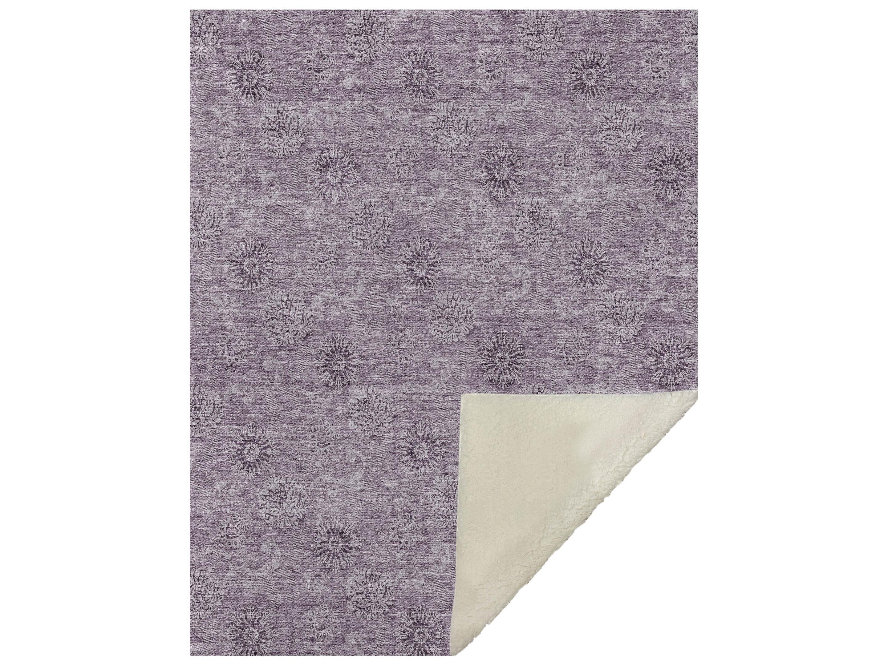 Dalyn Sherpa Purple Polyester Throw