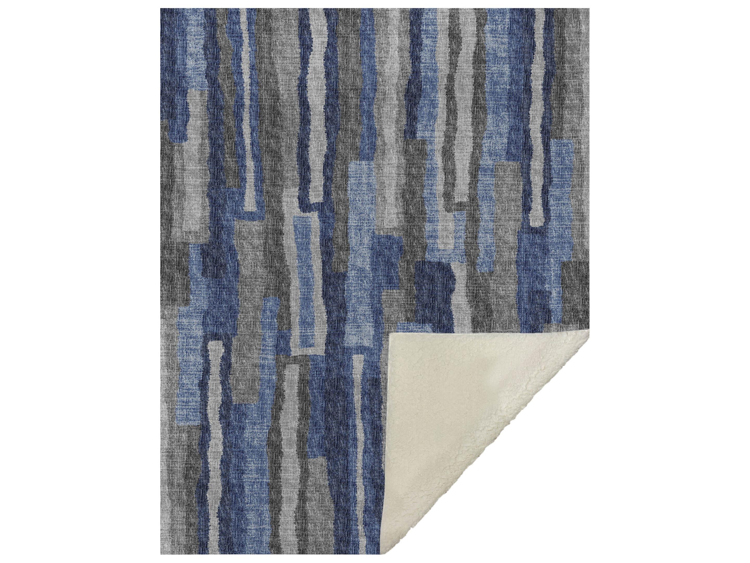 Dalyn Sherpa Blue Polyester Throw