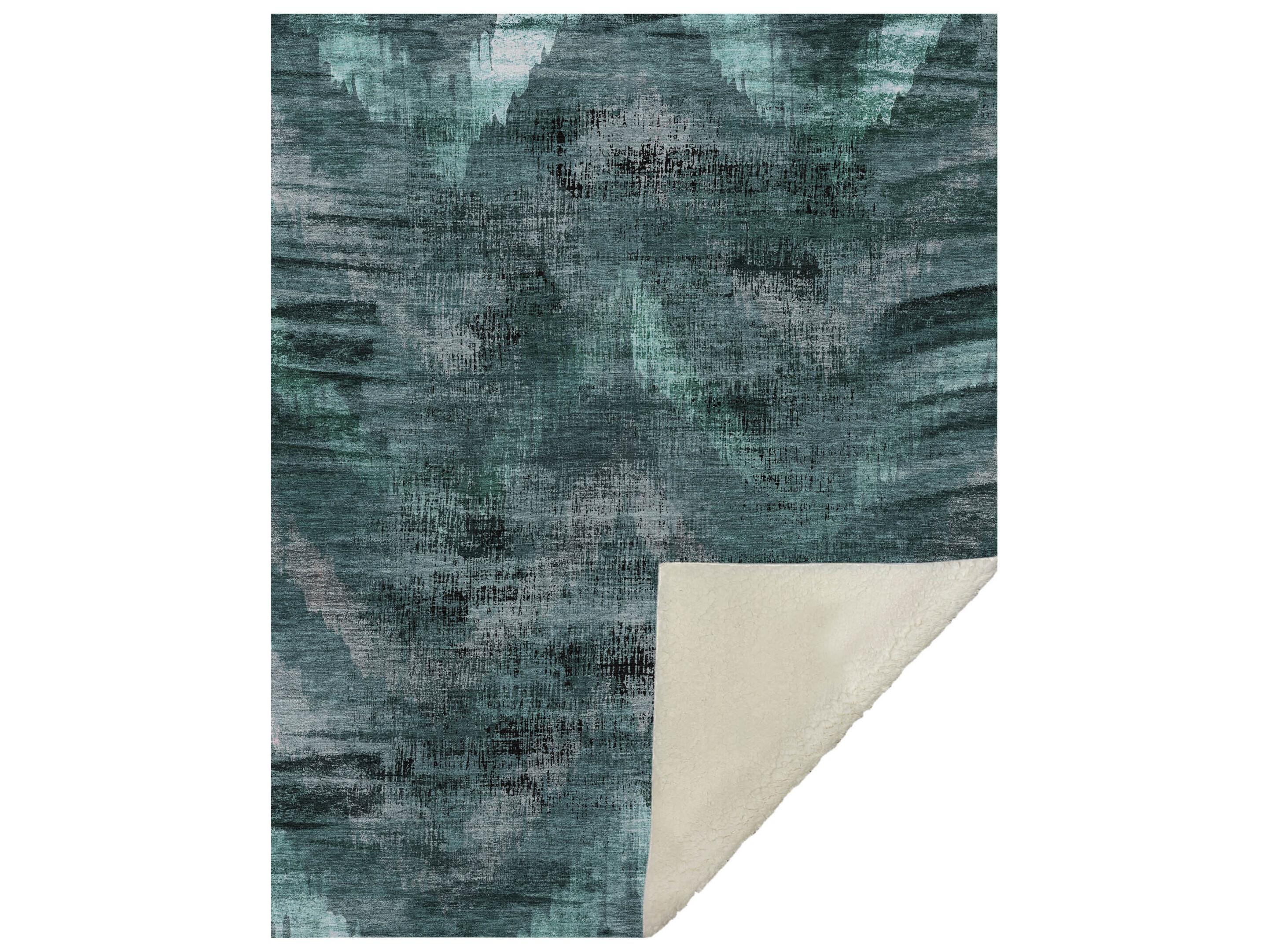 Dalyn Sherpa Green Polyester Throw