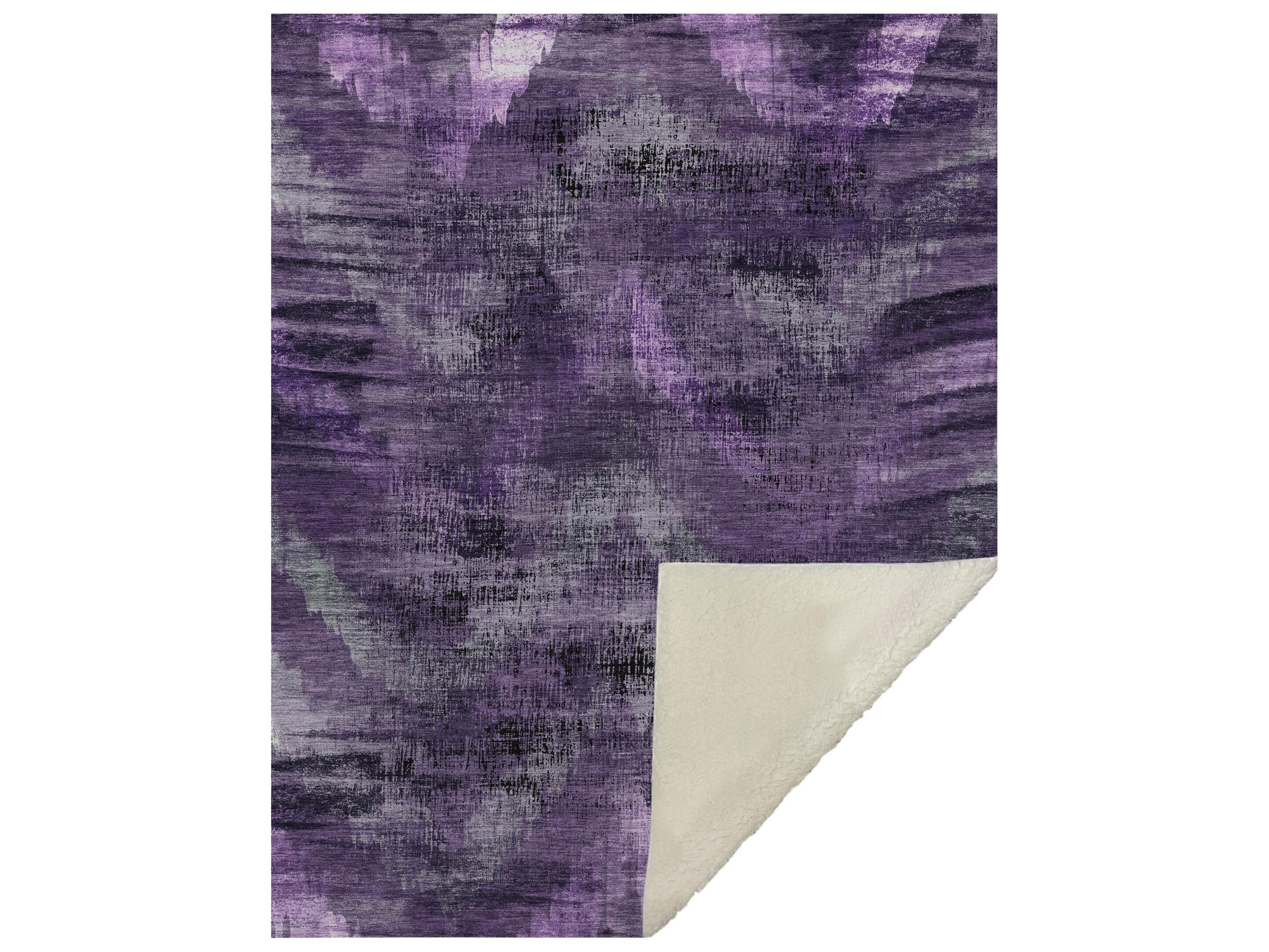 Dalyn Sherpa Purple Polyester Throw