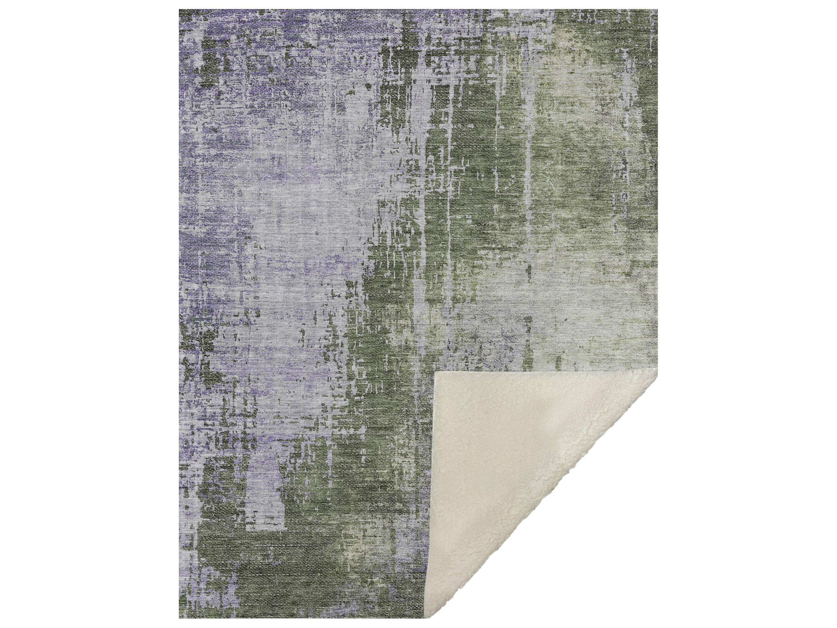 Dalyn Sherpa Green Polyester Throw