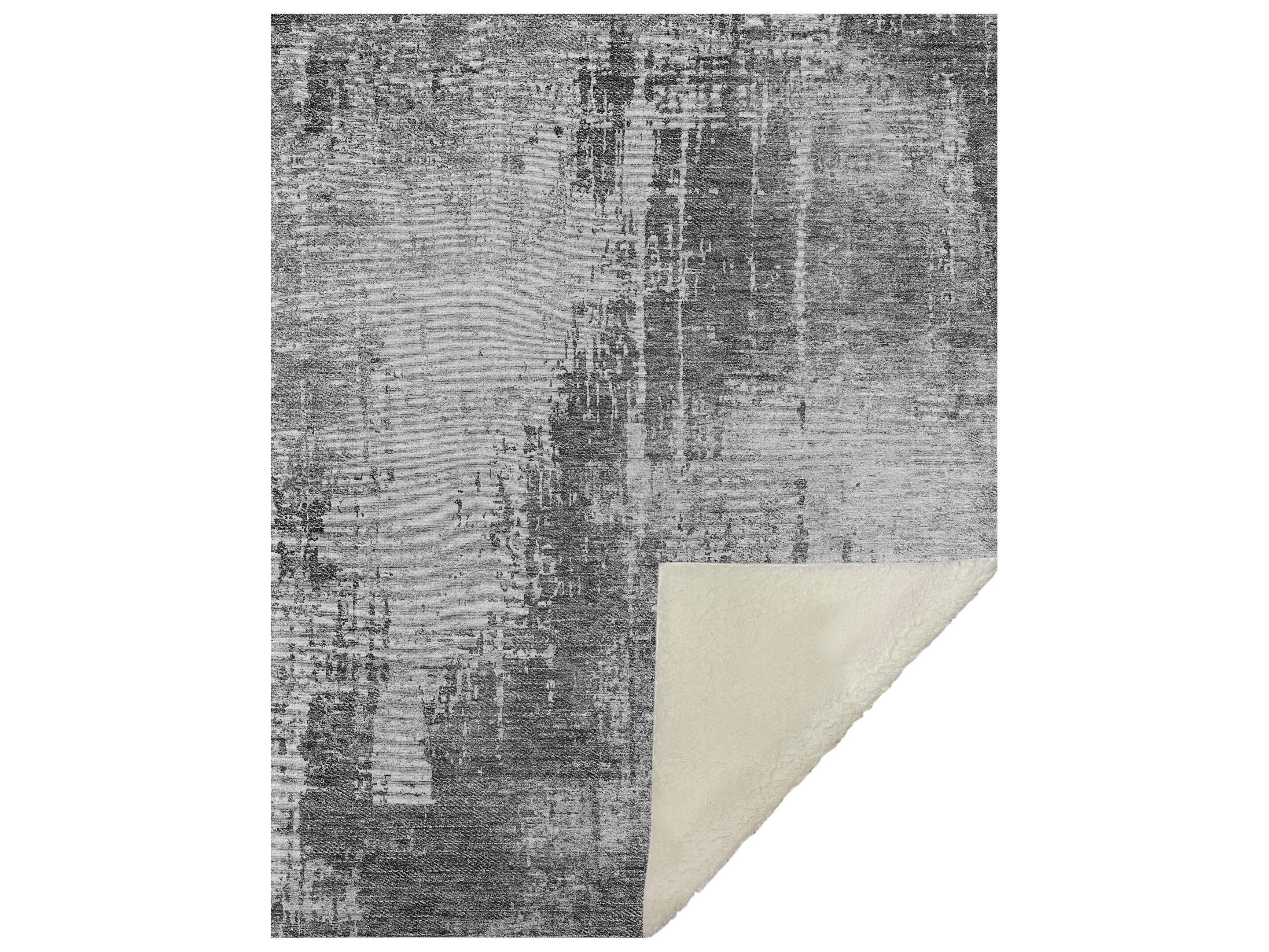 Dalyn Sherpa Gray Polyester Throw