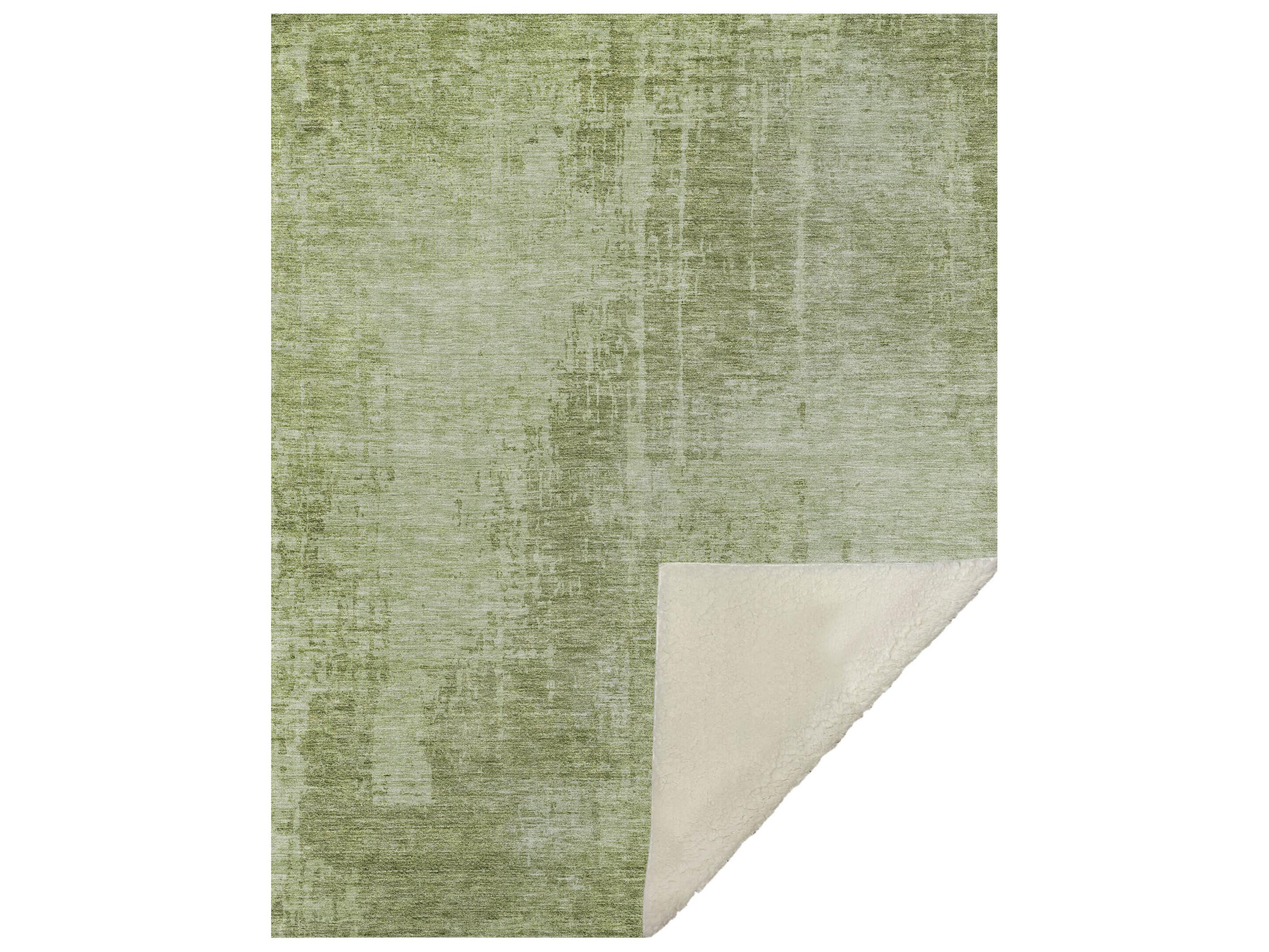 Dalyn Sherpa Green Polyester Throw