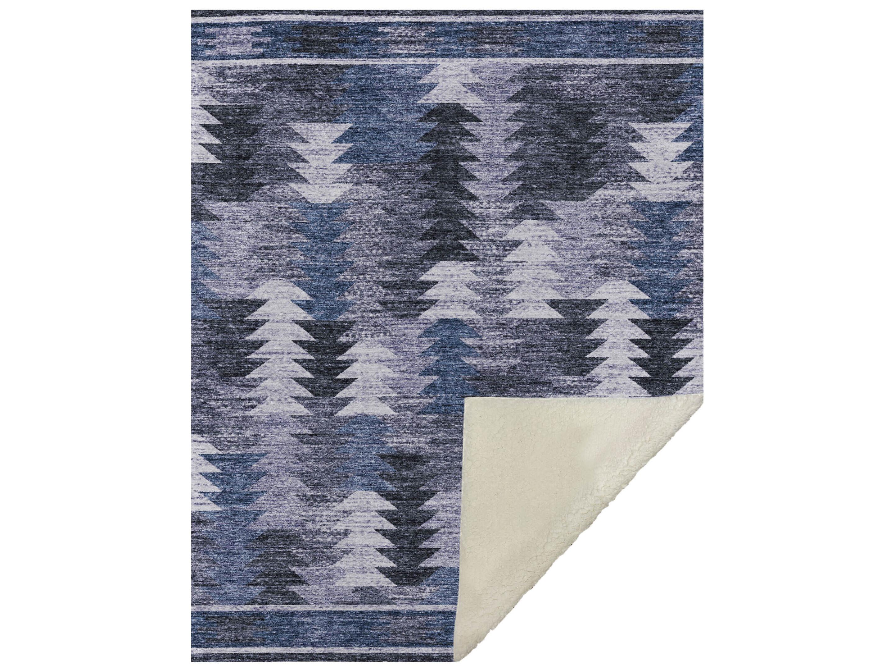 Dalyn Sherpa Blue Polyester Throw