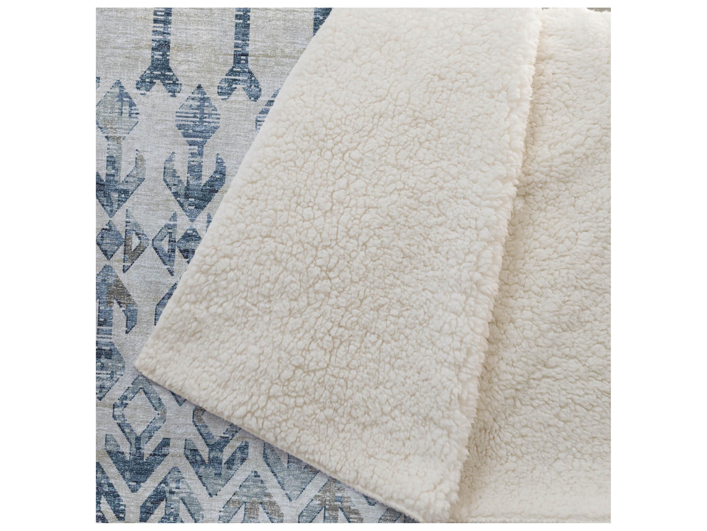 Dalyn Sherpa Blue Polyester Throw