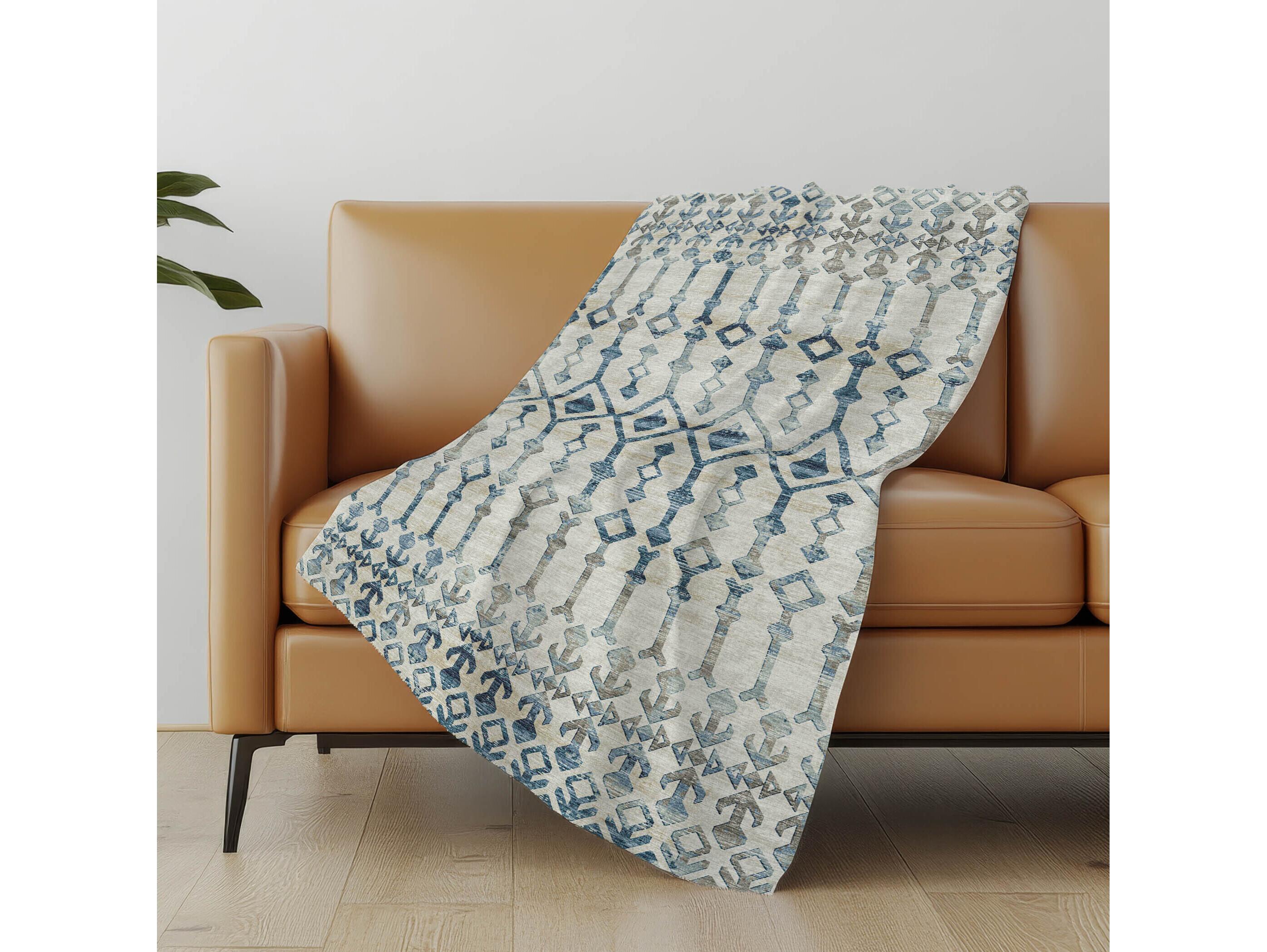 Dalyn Sherpa Blue Polyester Throw