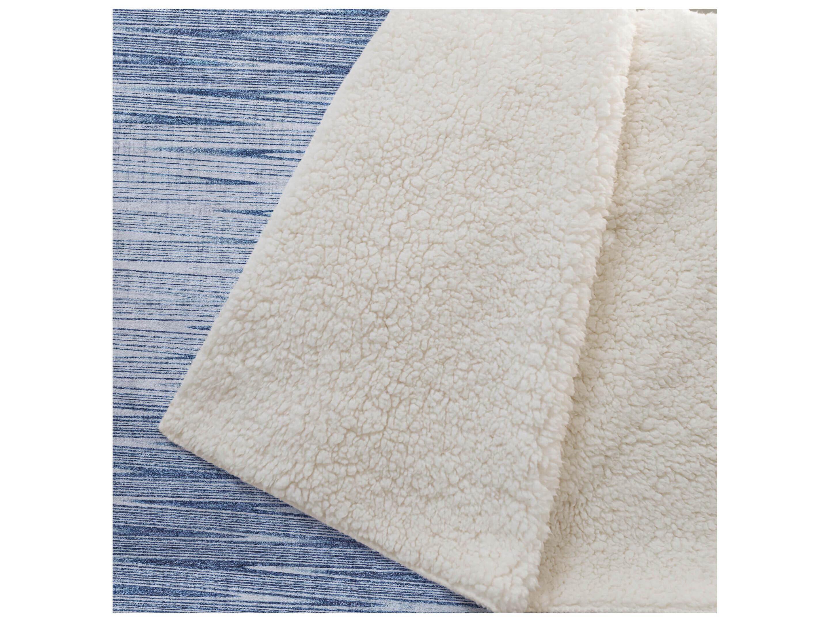 Dalyn Sherpa Blue Polyester Throw