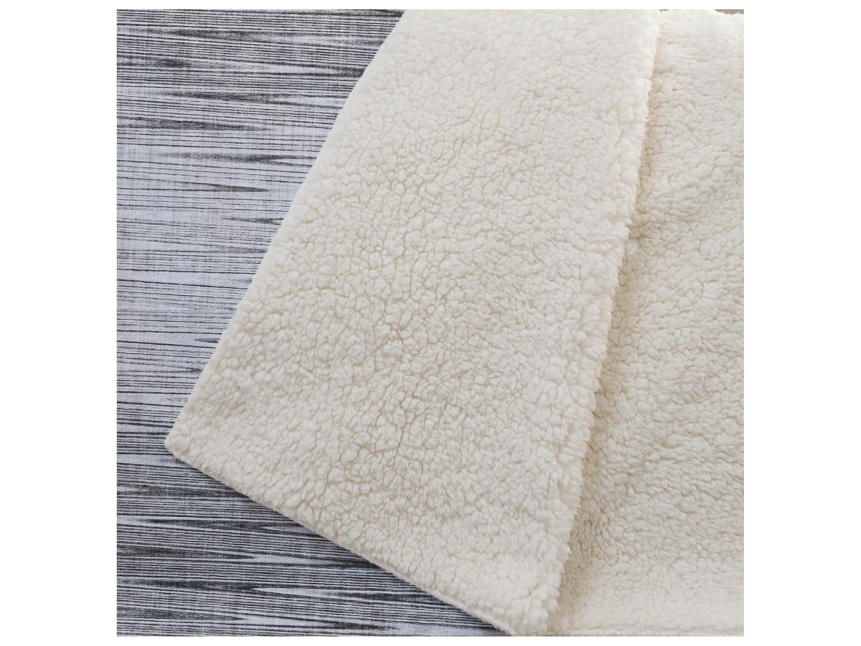 Dalyn Sherpa Gray Polyester Throw