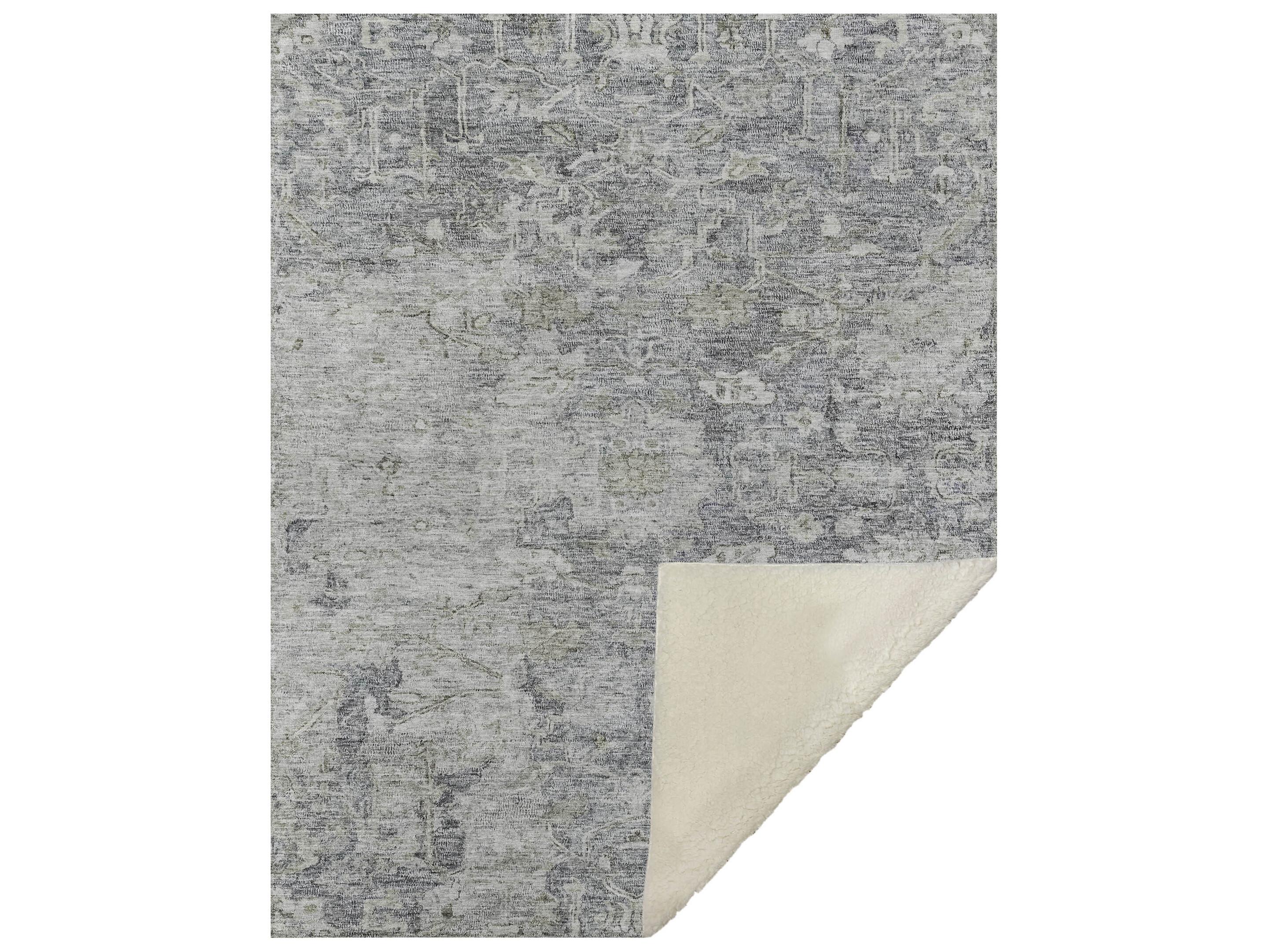 Dalyn Sherpa Gray Polyester Throw
