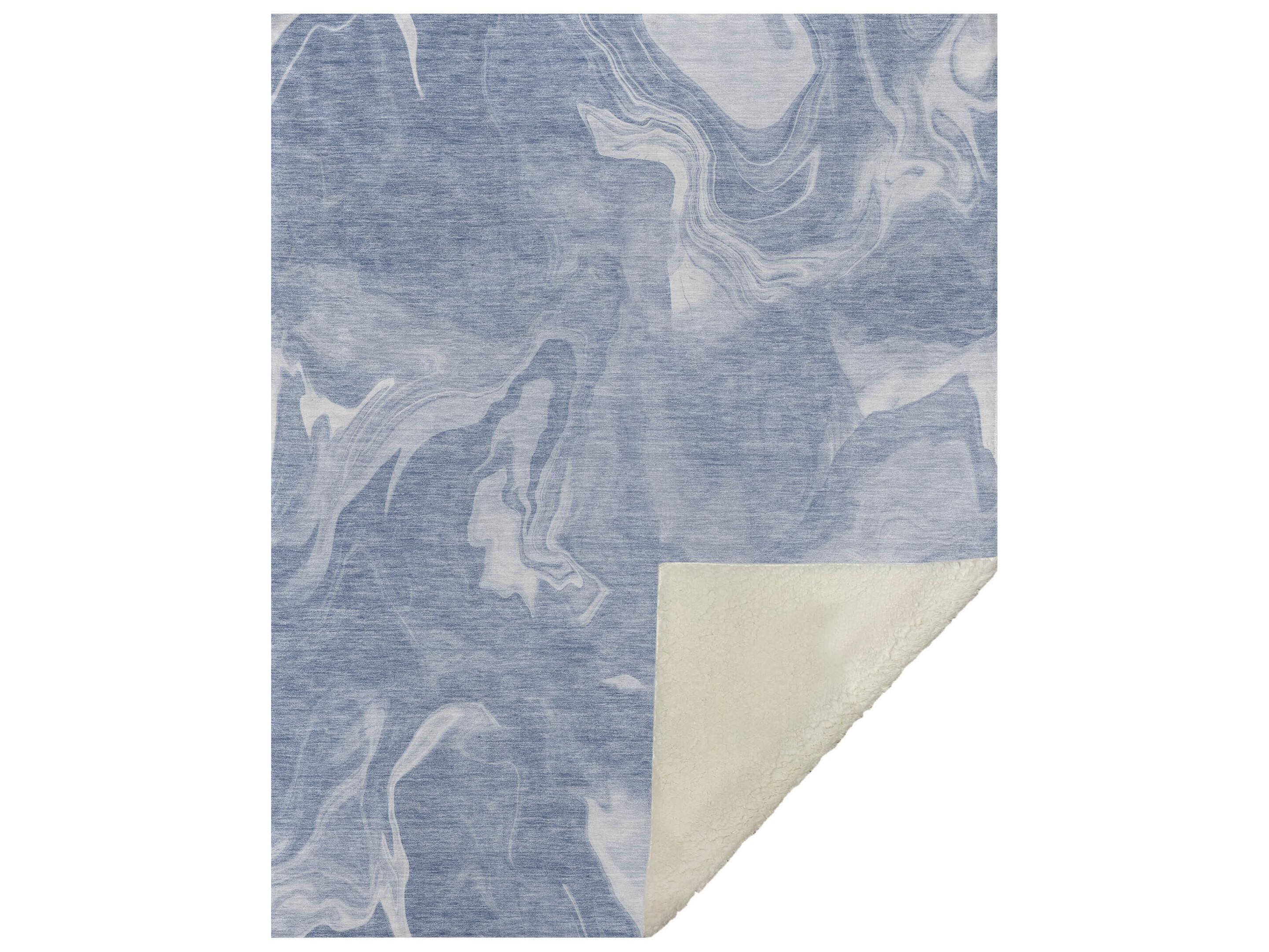 Dalyn Sherpa Blue Polyester Throw