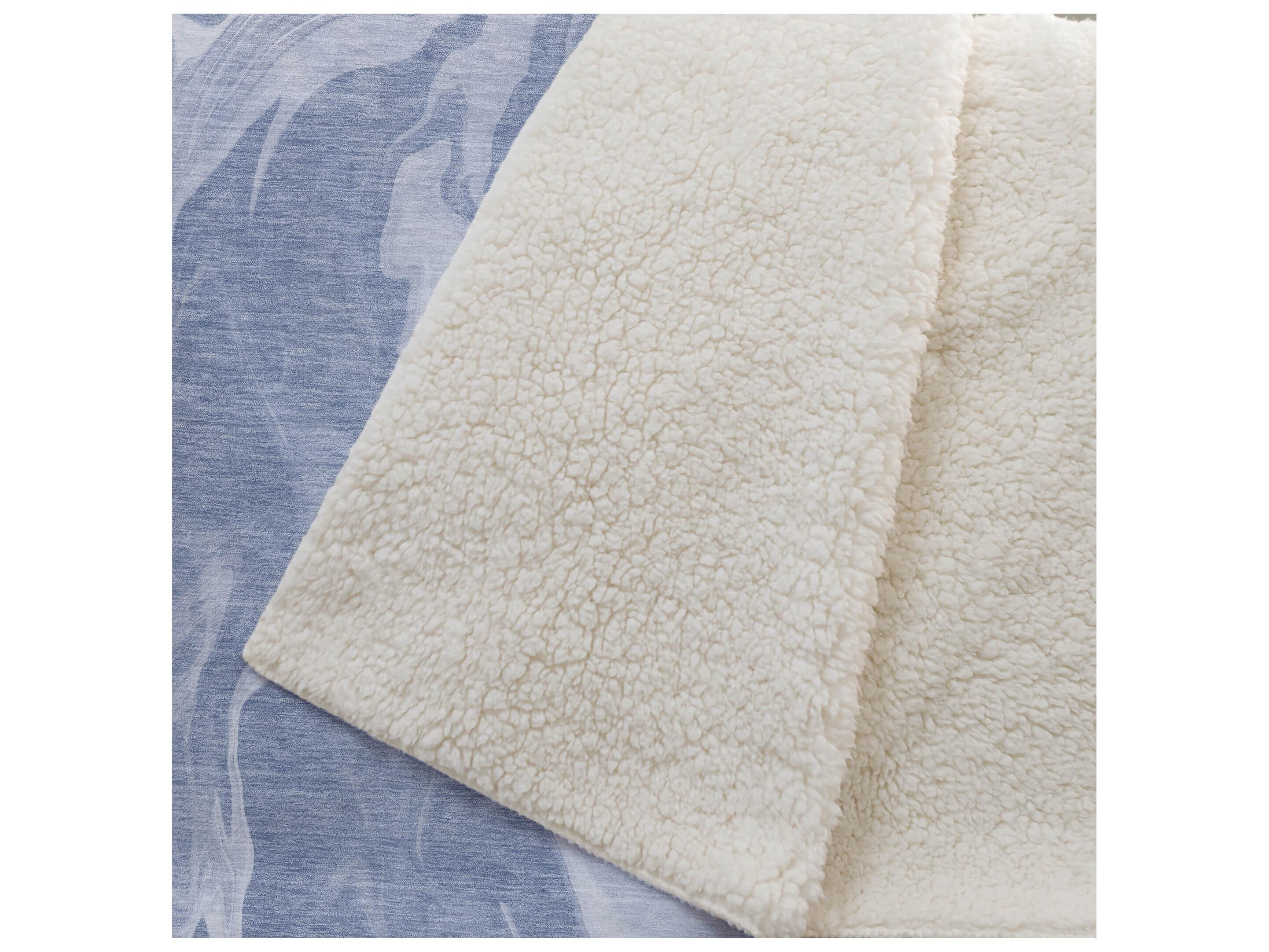 Dalyn Sherpa Blue Polyester Throw