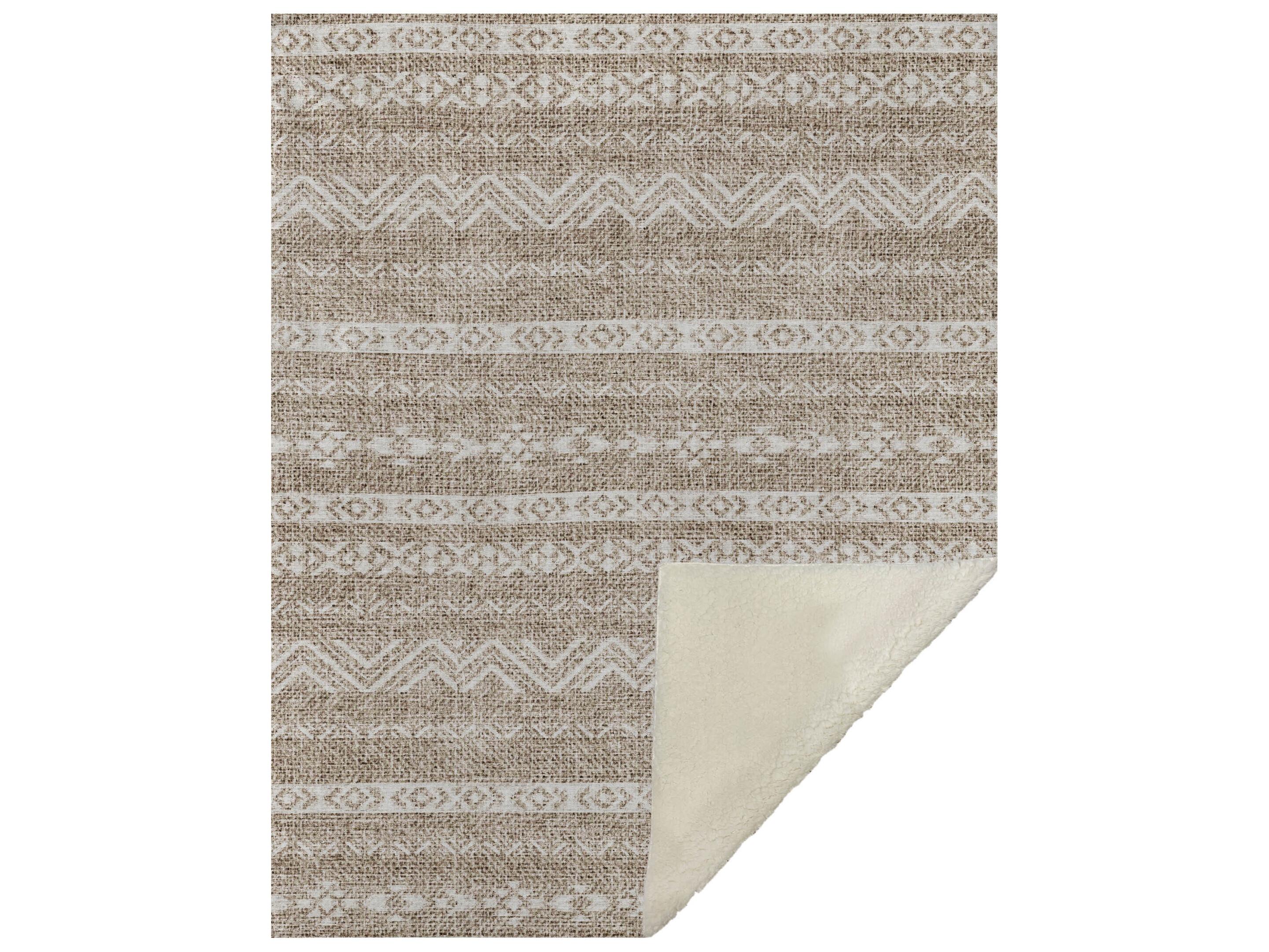 Dalyn Sherpa Brown Polyester Throw