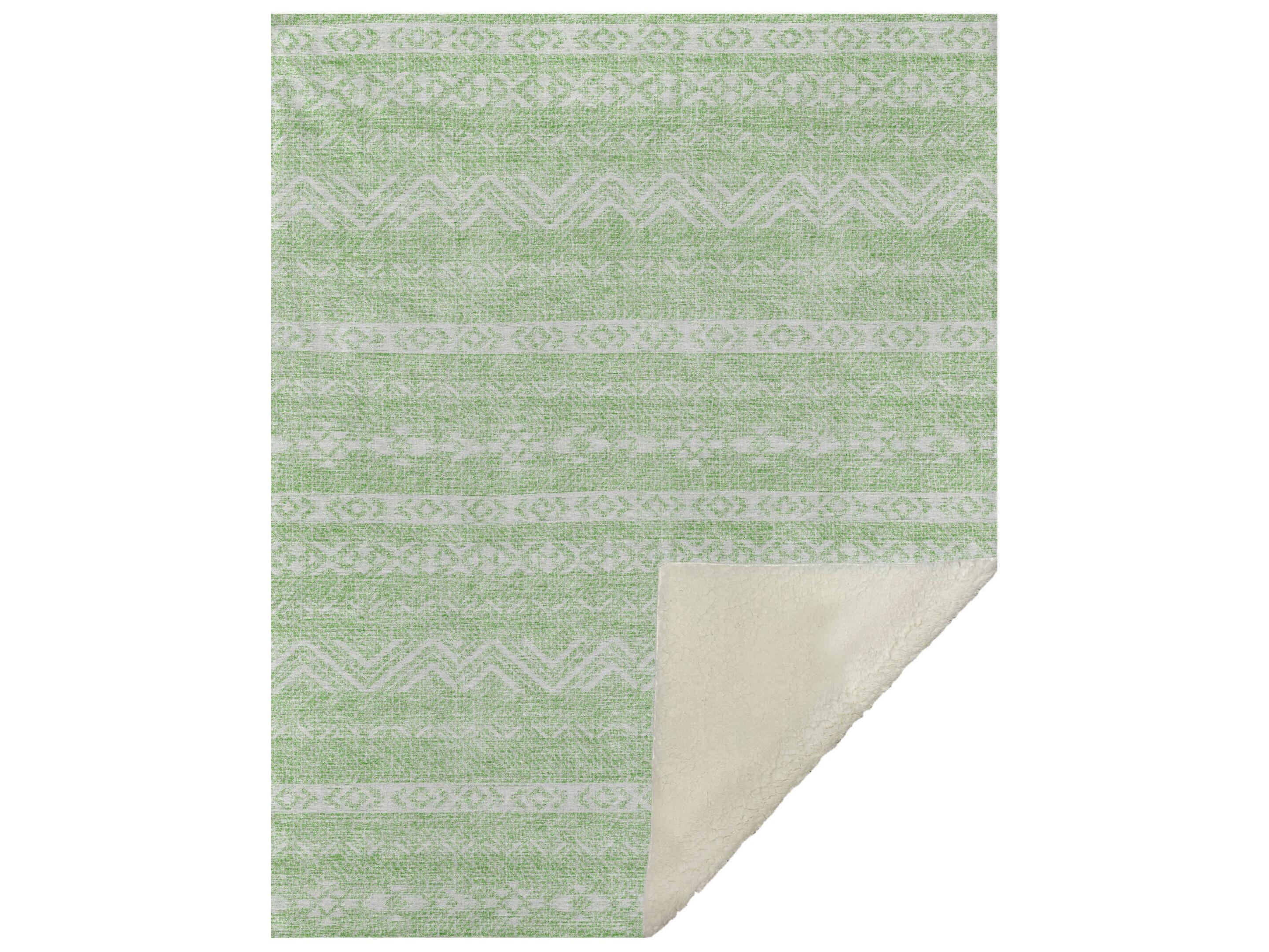 Dalyn Sherpa Green Polyester Throw