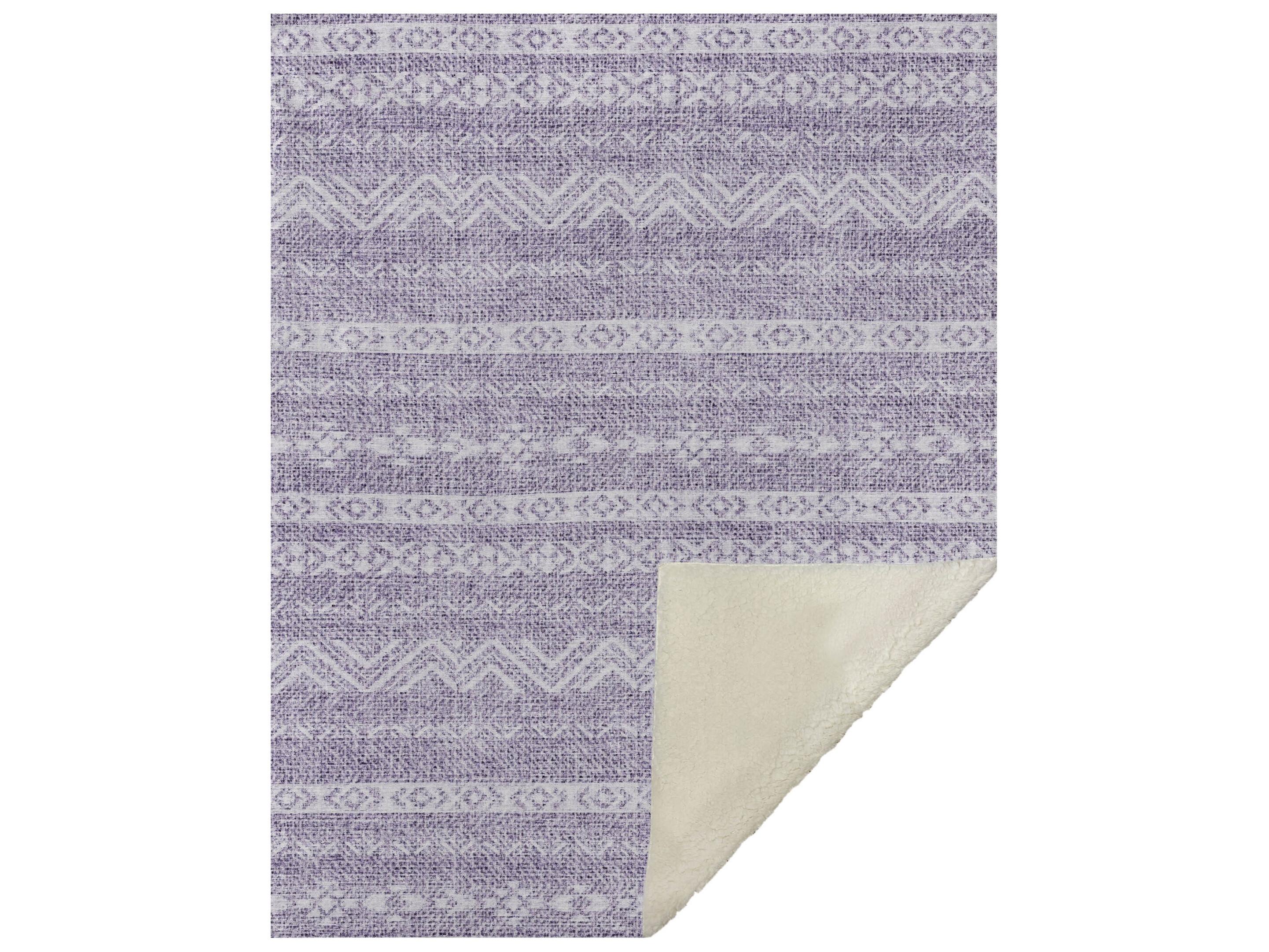 Dalyn Sherpa Purple Polyester Throw