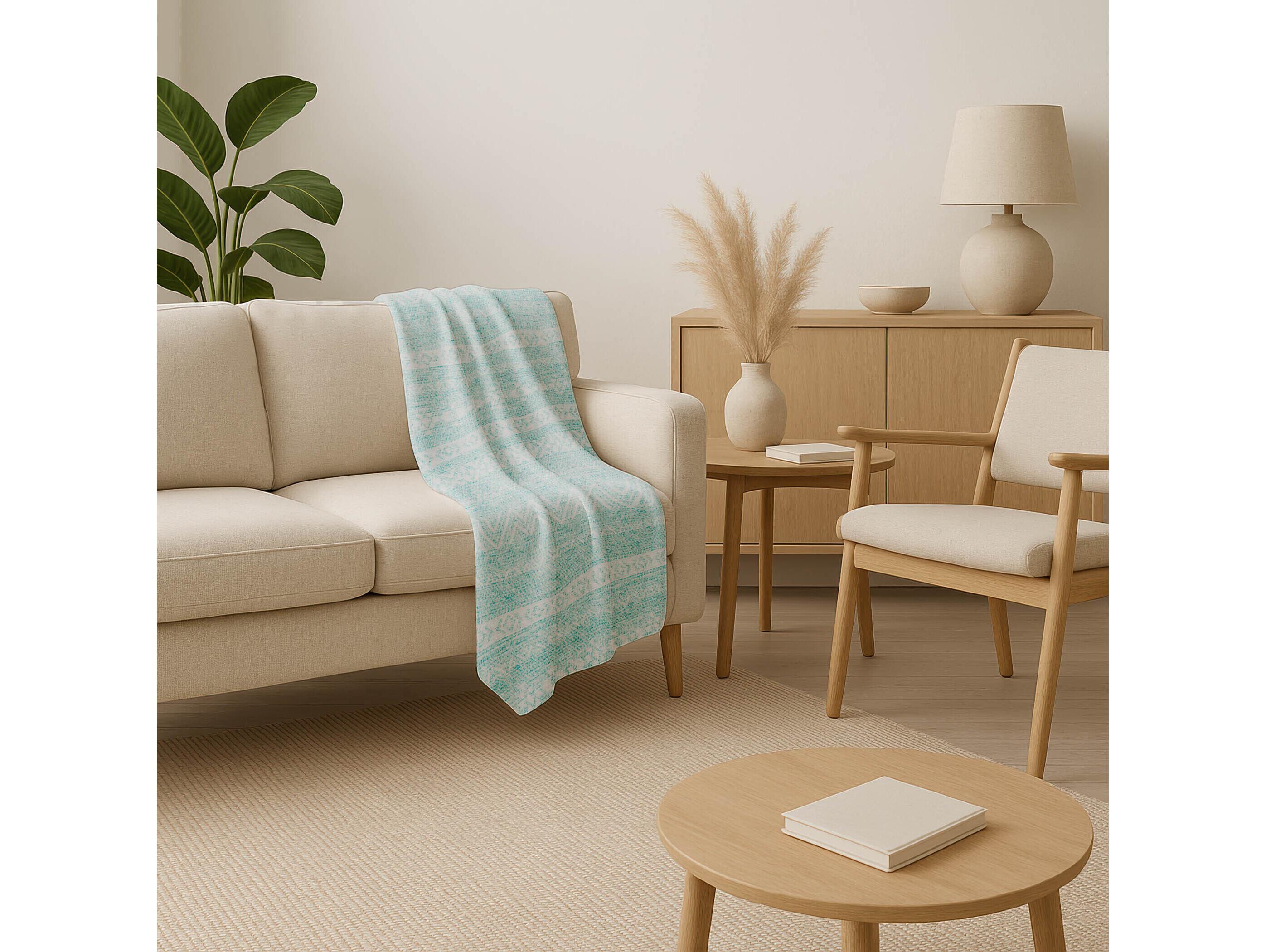 Dalyn Sherpa Teal Polyester Throw