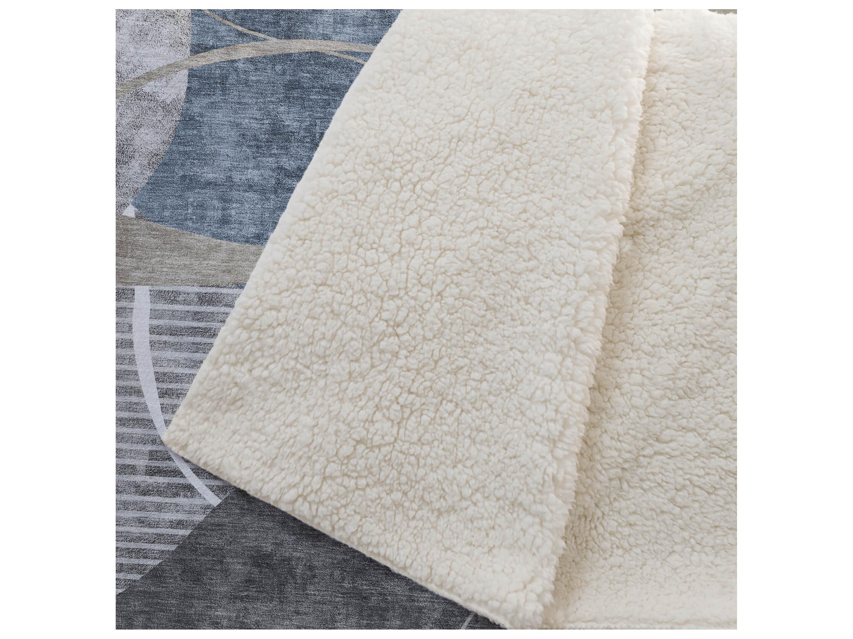 Dalyn Sherpa Blue Polyester Throw