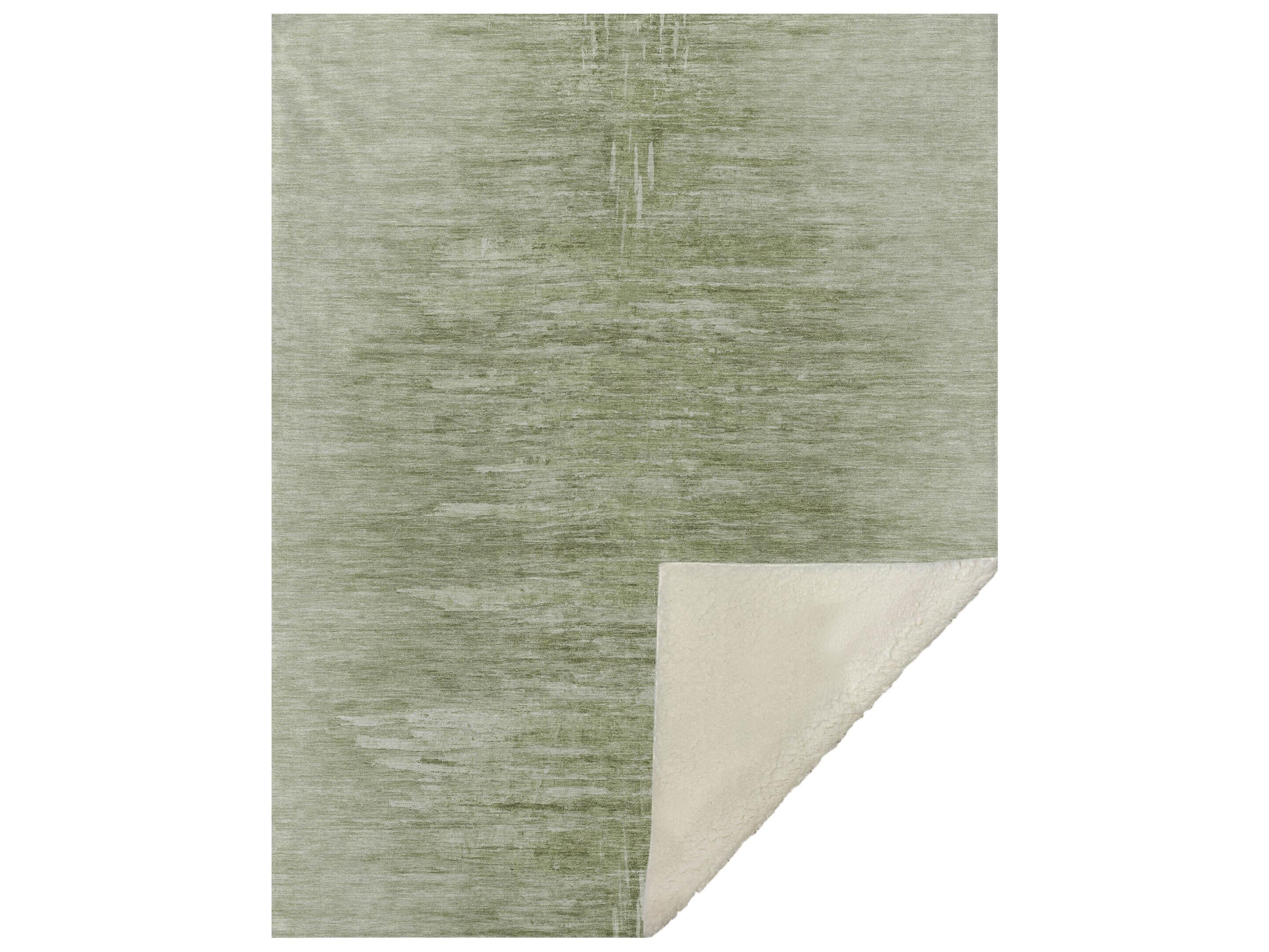 Dalyn Sherpa Green Polyester Throw